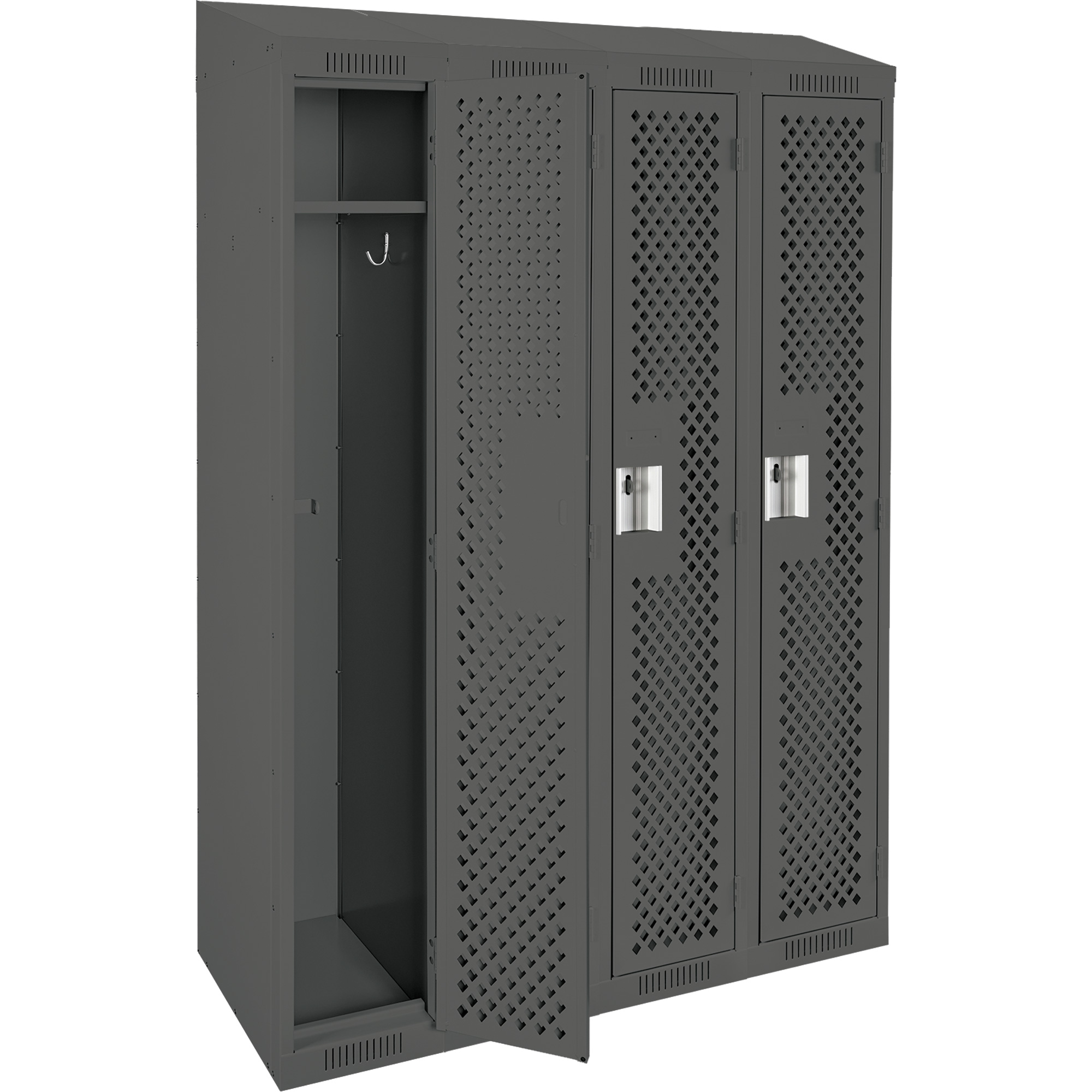 Casiers Clean LineMC, Bloc de 4, 48" x 15" x 78", Acier, Charbon, Rivet (assemblé), Perforé – Image 3