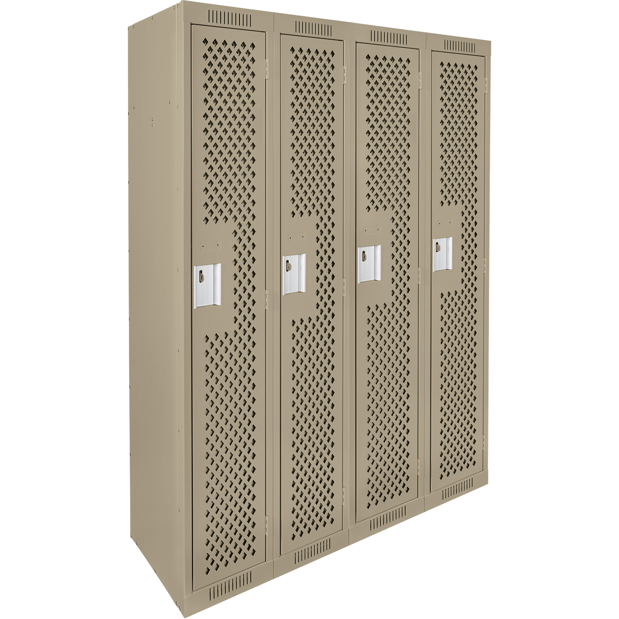 Casiers Clean LineMC, Bloc de 4, 48" x 12" x 72", Acier, Beige, Rivet (assemblé), Perforé