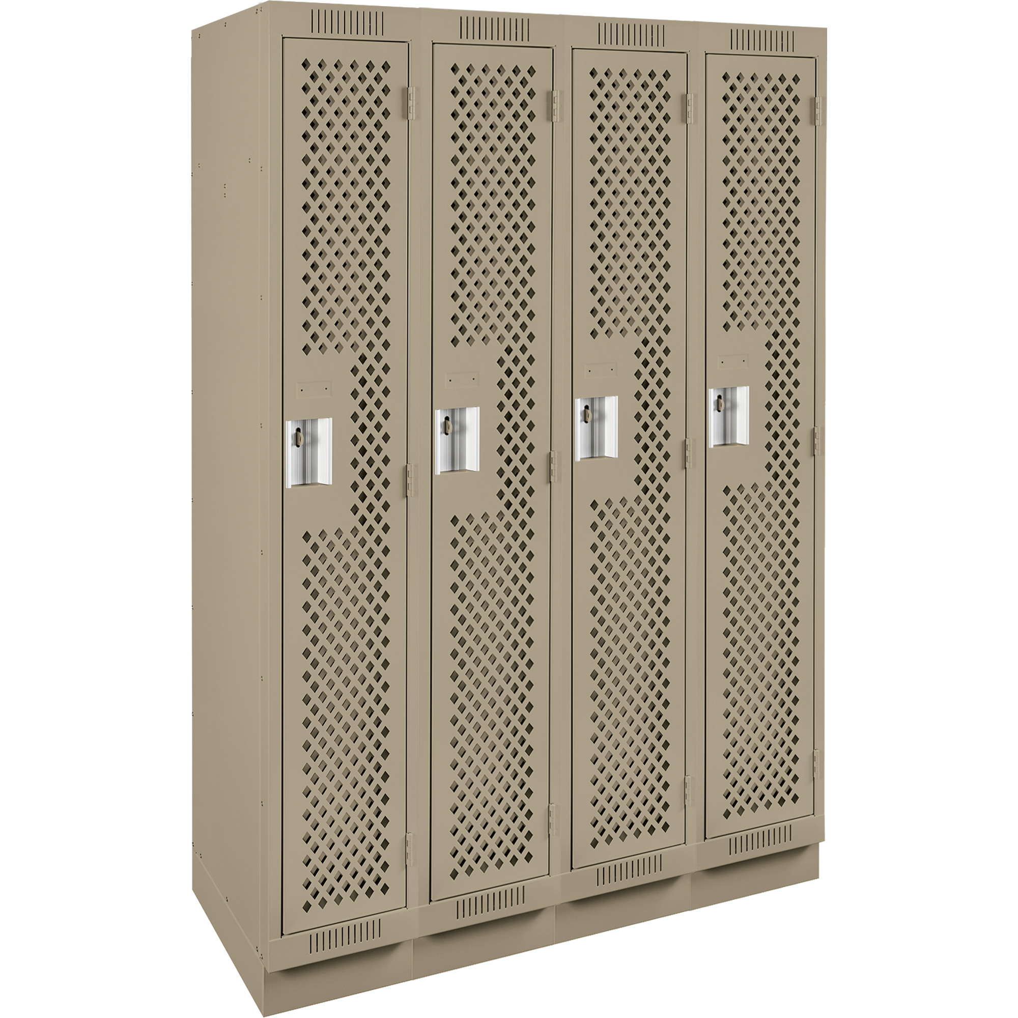 Casiers Clean LineMC, Bloc de 4, 48" x 18" x 76", Acier, Beige, Rivet (assemblé), Perforé
