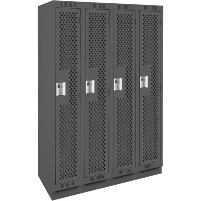 Casiers Clean LineMC, Bloc de 4, 48" x 12" x 76", Acier, Charbon, Rivet (assemblé), Perforé