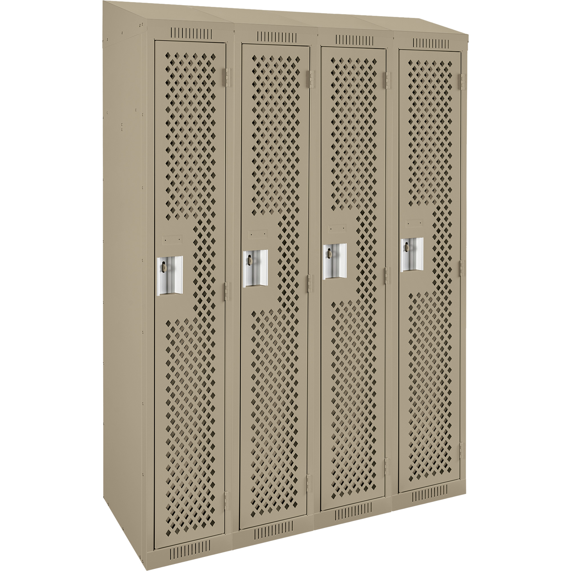 Casiers Clean LineMC, Bloc de 4, 48" x 18" x 78", Acier, Beige, Rivet (assemblé), Perforé