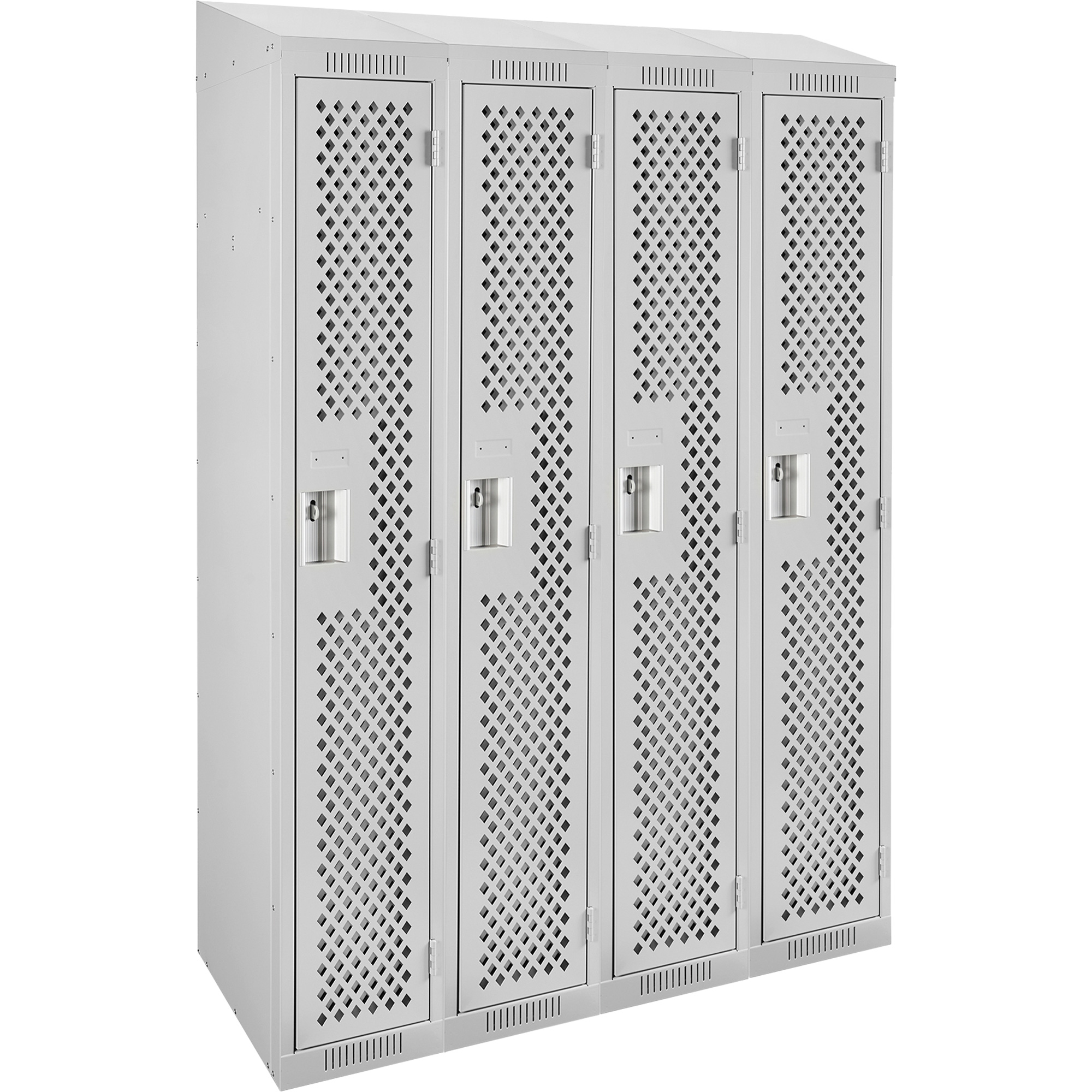 Casiers Clean LineMC, Bloc de 4, 48" x 18" x 78", Acier, Gris, Rivet (assemblé), Perforé