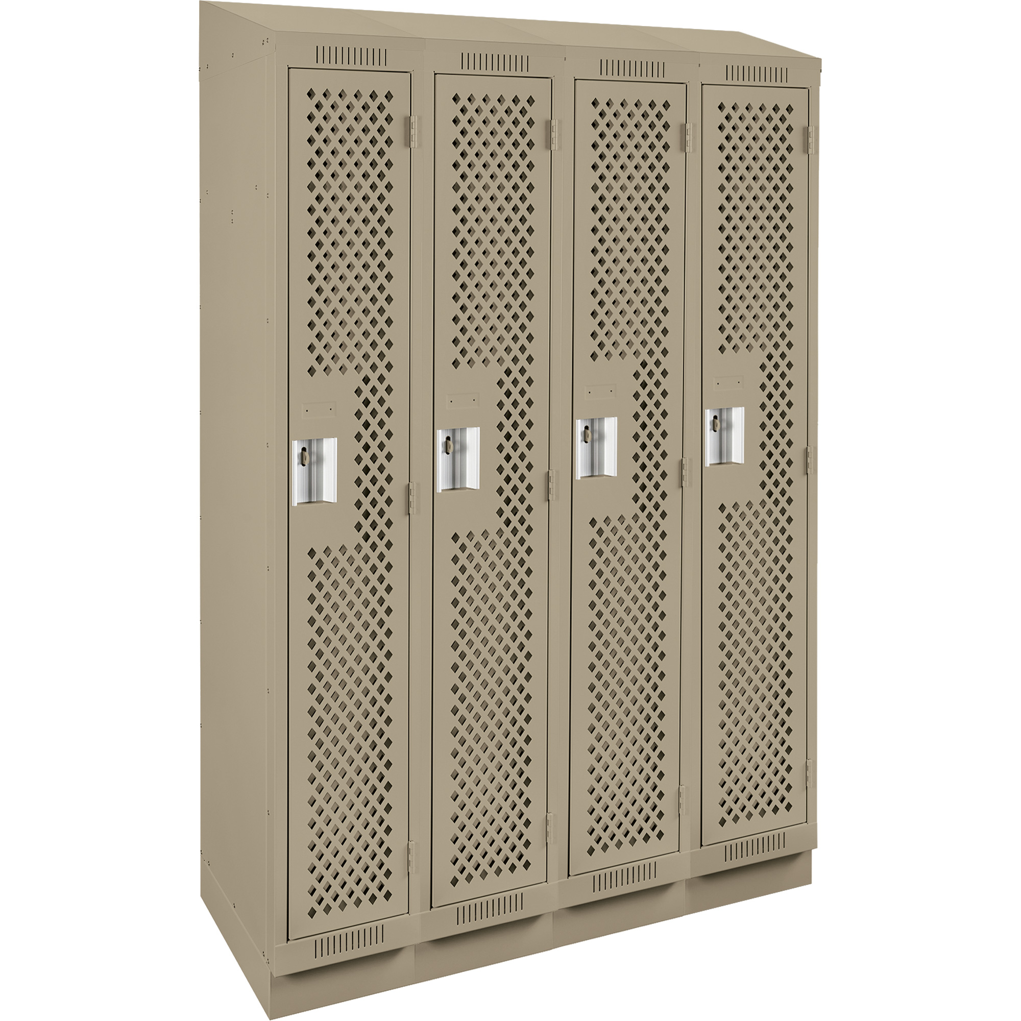 Casiers Clean LineMC, Bloc de 4, 48" x 18" x 82", Acier, Beige, Rivet (assemblé), Perforé