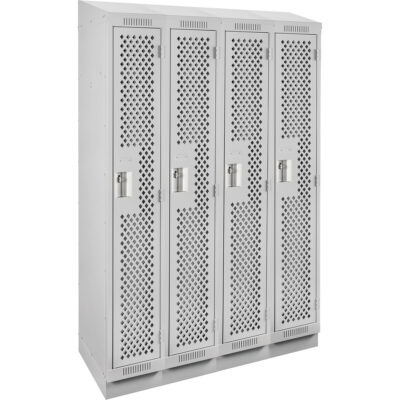 Casiers Clean LineMC, Bloc de 4, 48" x 12" x 82", Acier, Gris, Rivet (assemblé), Perforé
