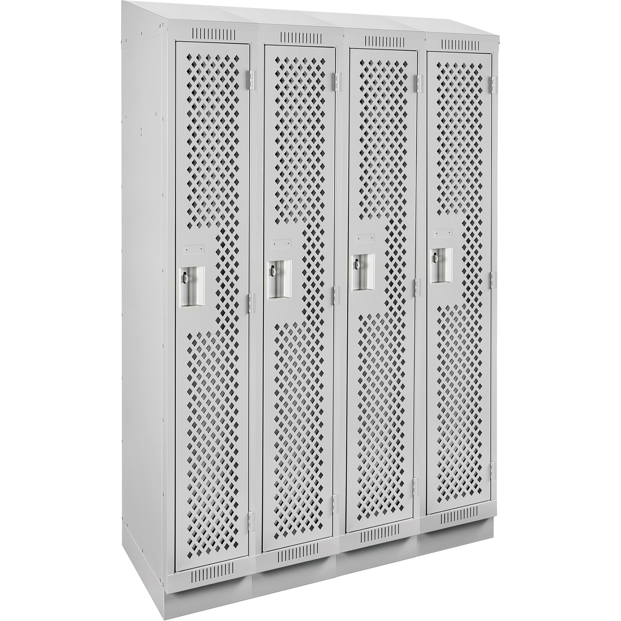 Casiers Clean LineMC, Bloc de 4, 48" x 18" x 82", Acier, Gris, Rivet (assemblé), Perforé