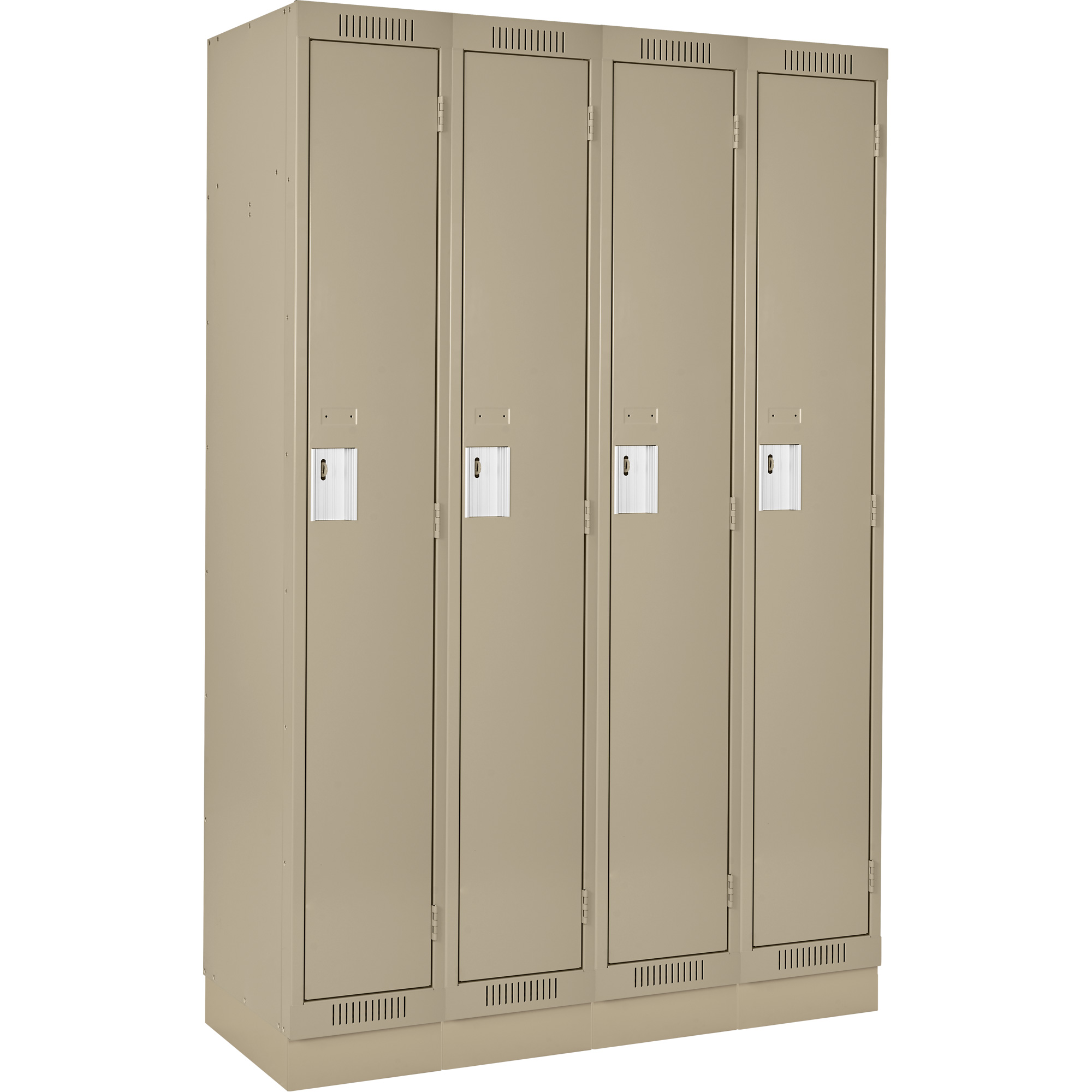 Casiers Clean LineMC, Bloc de 4, 48" x 18" x 76", Acier, Beige, Rivet (assemblé)