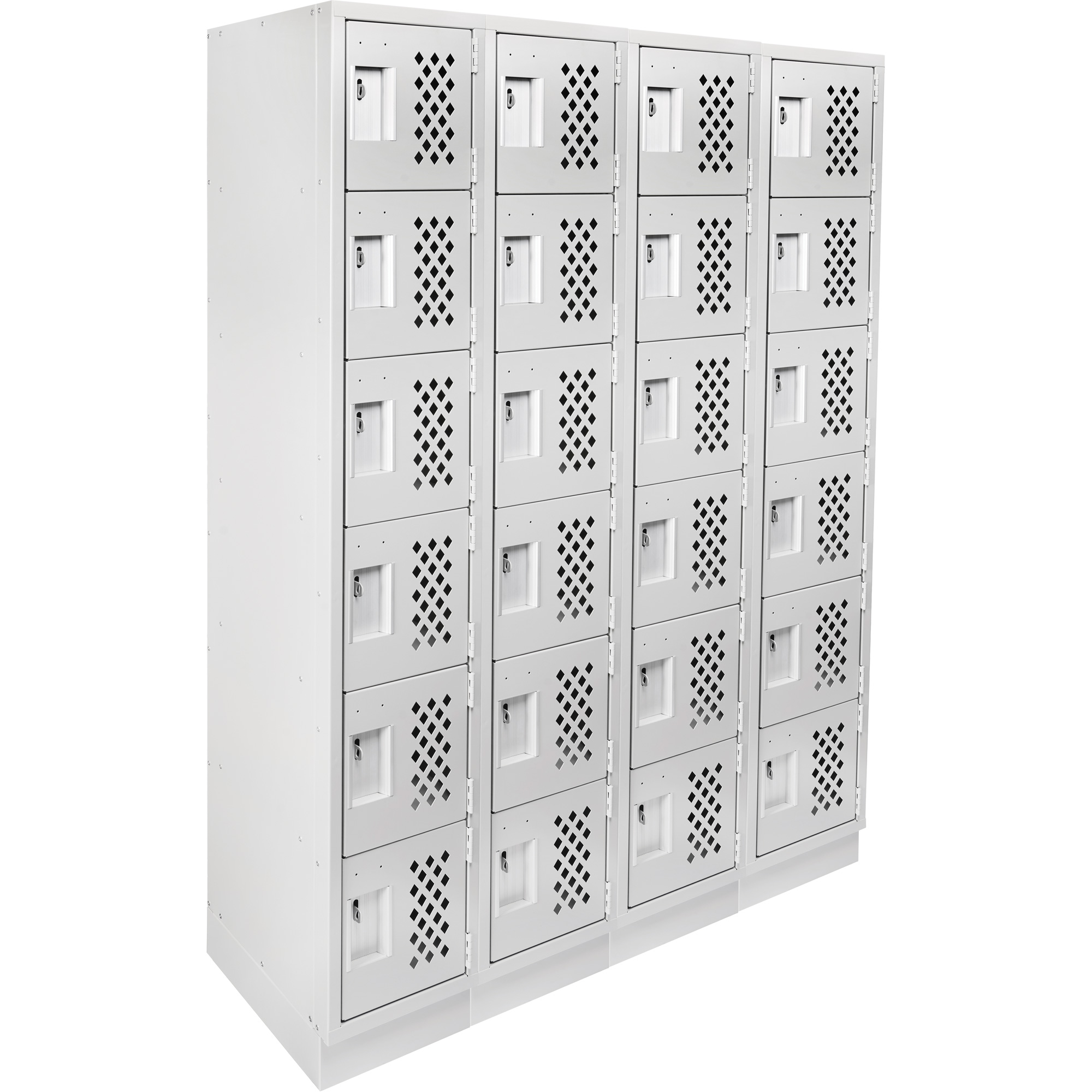 Casiers économiques perforés et assemblés Clean LineMC, 6 niveaux, Bloc de 4, 18" x 72" x 12", Acier
