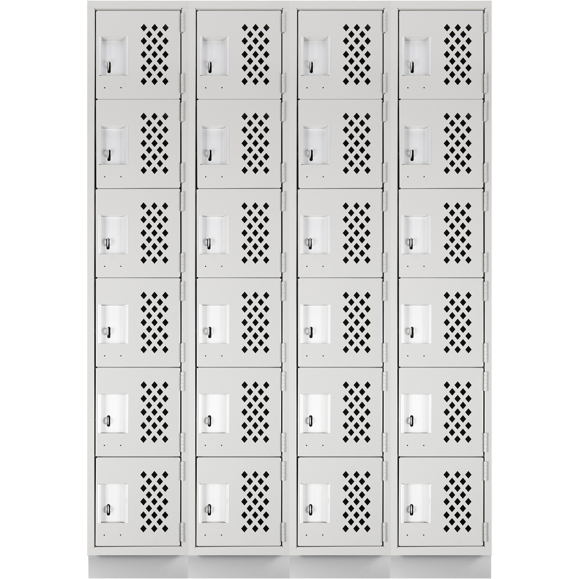 Casiers économiques perforés et assemblés Clean LineMC, 6 niveaux, Bloc de 4, 18" x 72" x 12", Acier – Image 2