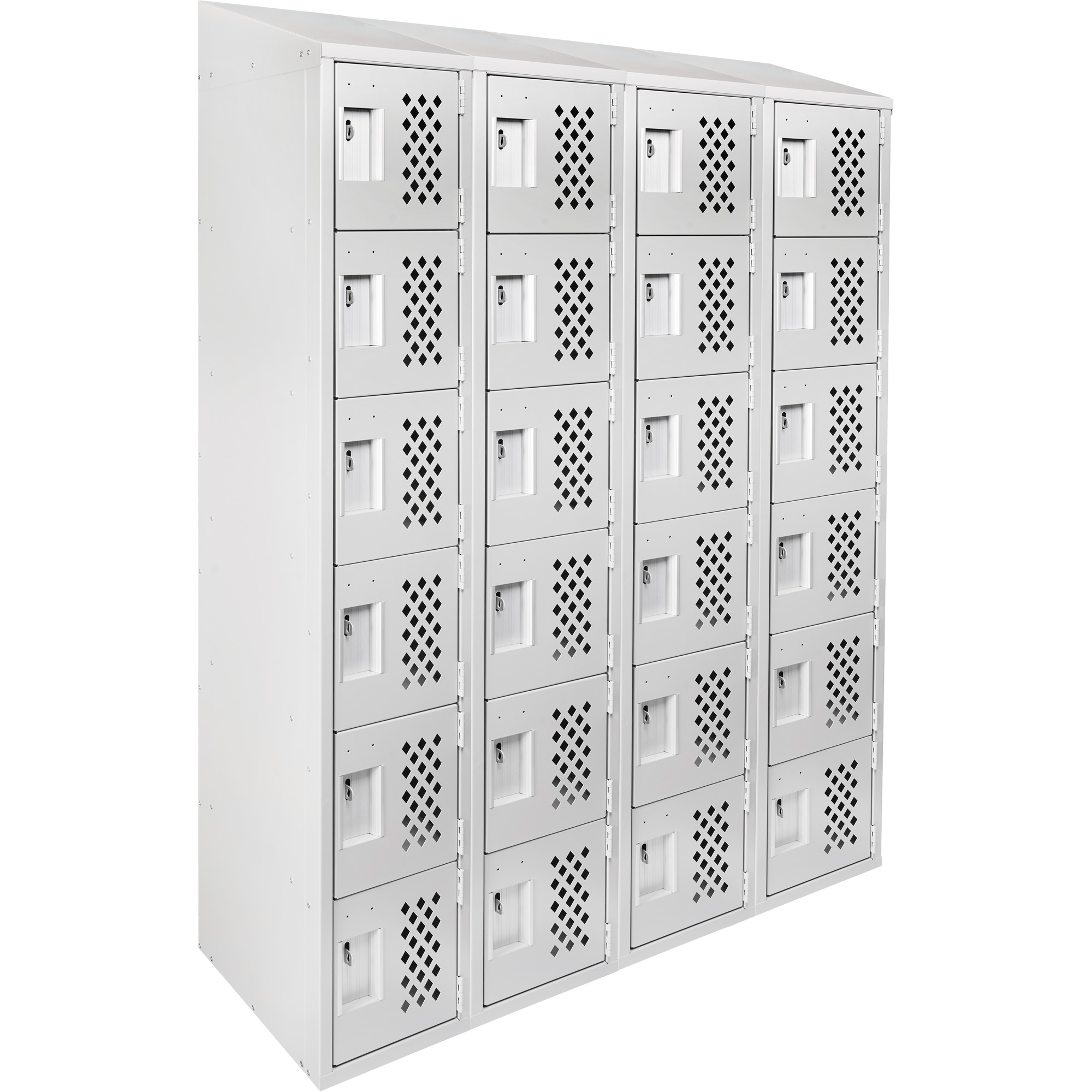 Casiers économiques perforés et assemblés Clean LineMC, 6 niveaux, Bloc de 4, 18" x 72" x 12", Acier