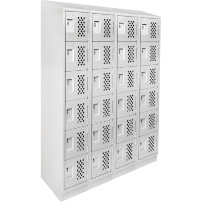 Casiers économiques perforés et assemblés Clean LineMC, 6 niveaux, Bloc de 4, 18" x 72" x 12", Acier