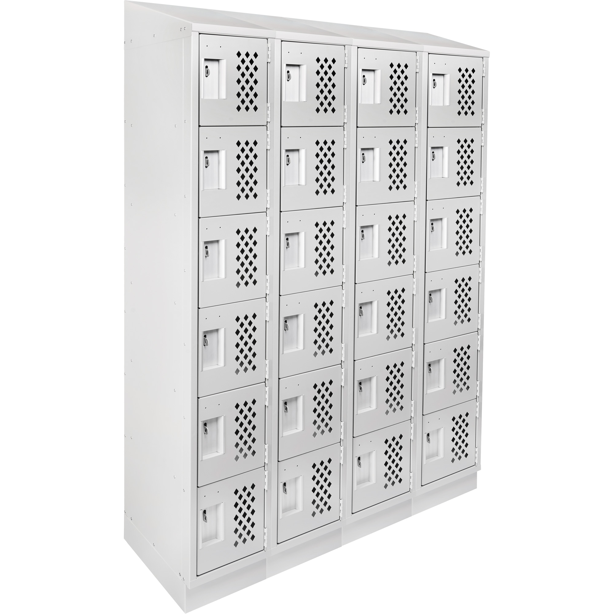 Casiers économiques perforés et assemblés Clean LineMC, 6 niveaux, Bloc de 4, 18" x 72" x 12", Acier
