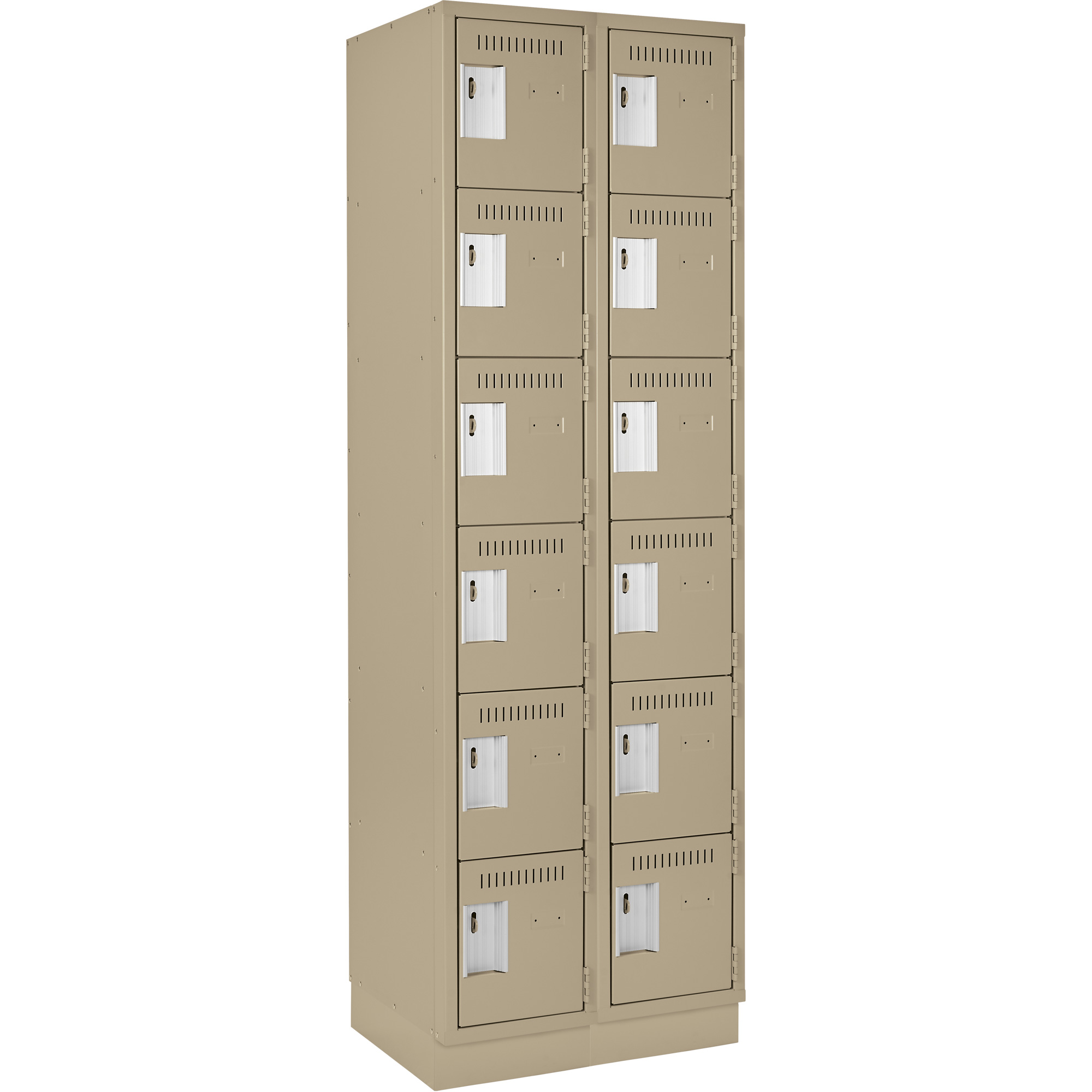 Petit casier Clean-Line, 6 niveaux, Bloc de 2, 15" x 72" x 12", Acier