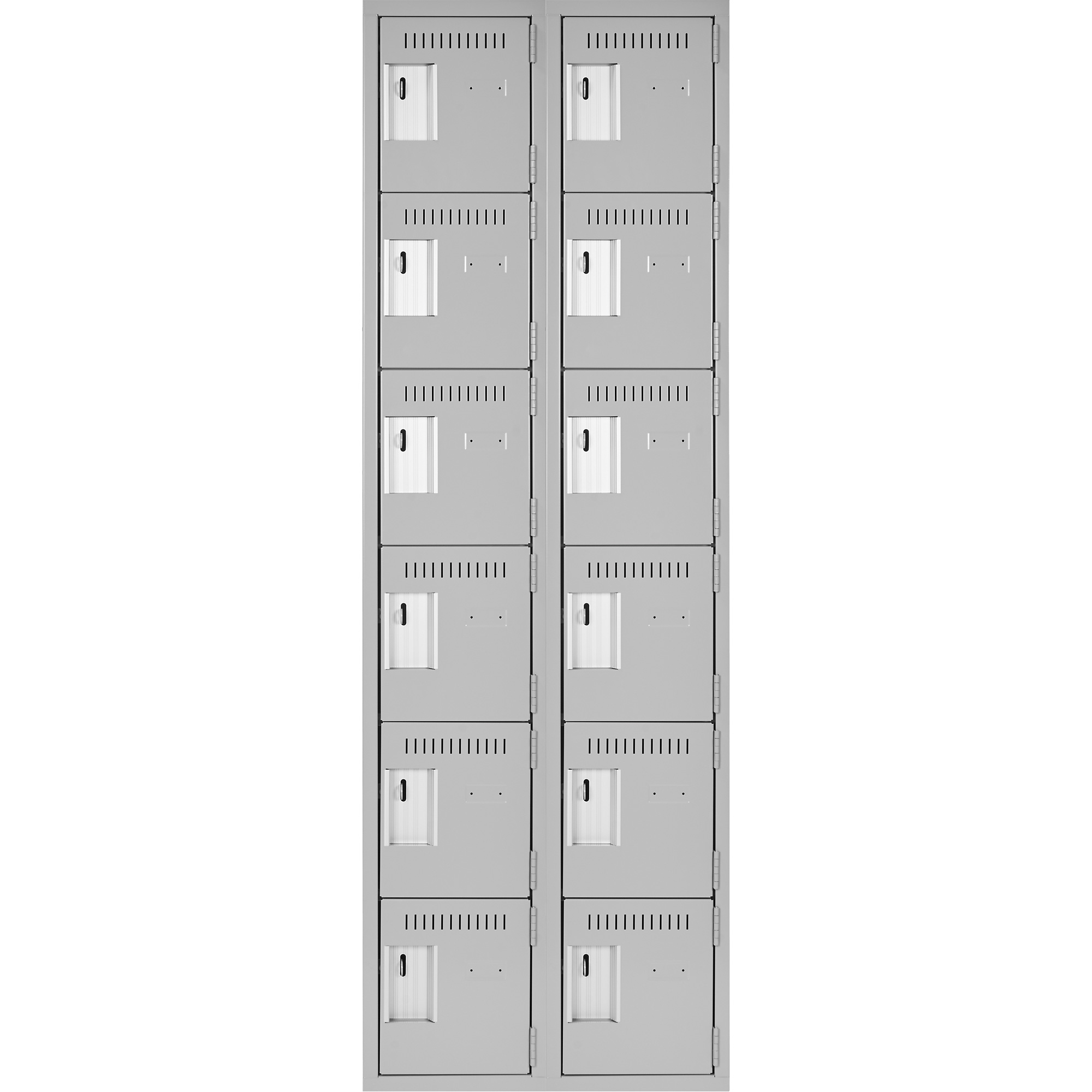 Petit casier Clean-Line, 6 niveaux, Bloc de 2, 18" x 72" x 18", Acier – Image 2