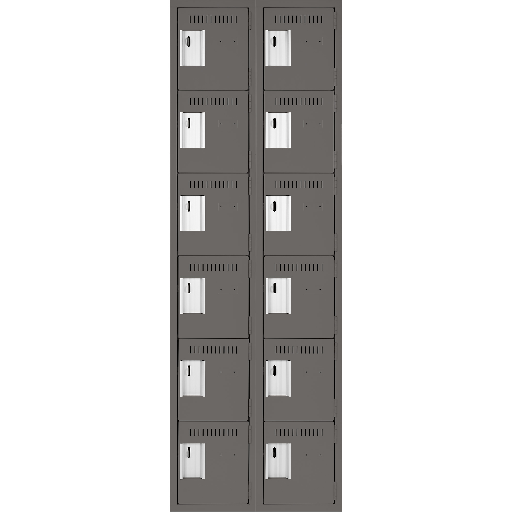 Petit casier Clean-Line, 6 niveaux, Bloc de 2, 18" x 72" x 18", Acier – Image 2