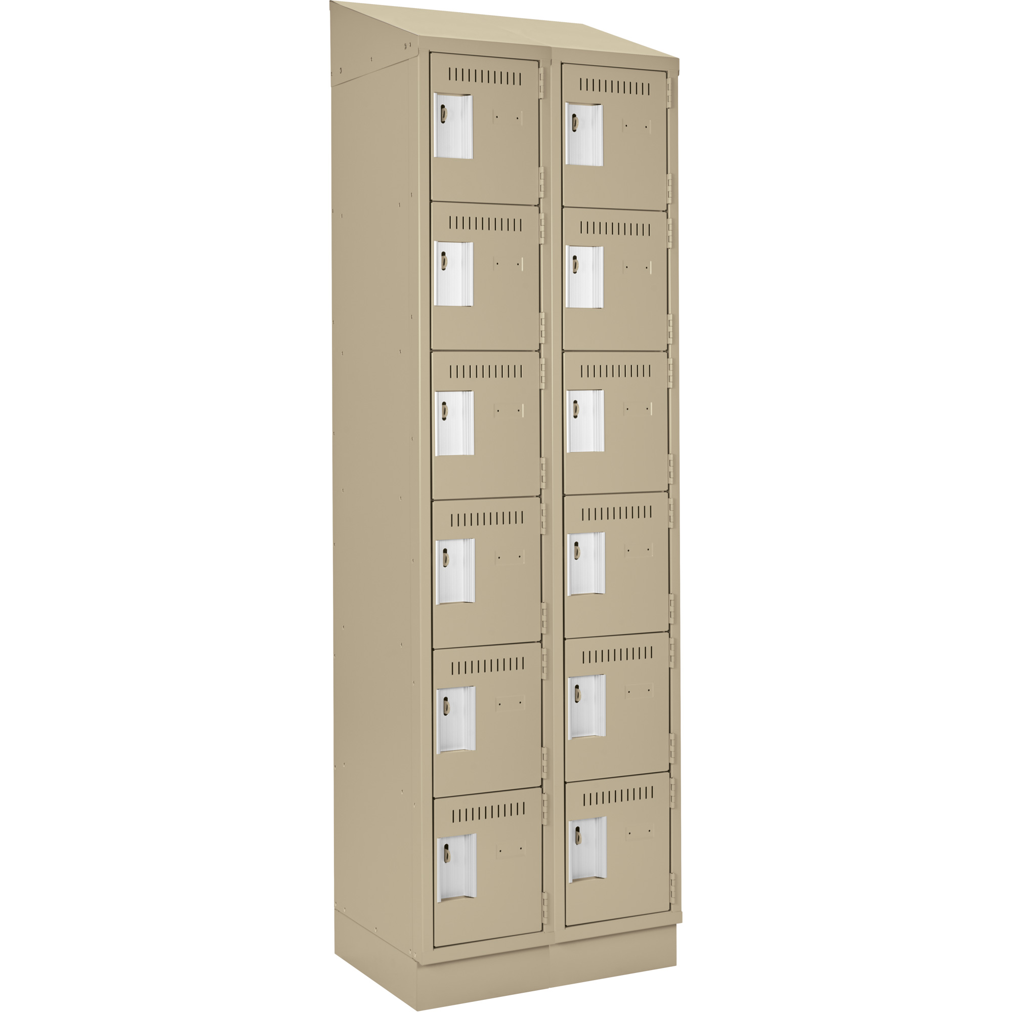 Petit casier Clean-Line, 6 niveaux, Bloc de 2, 15" x 72" x 12", Acier