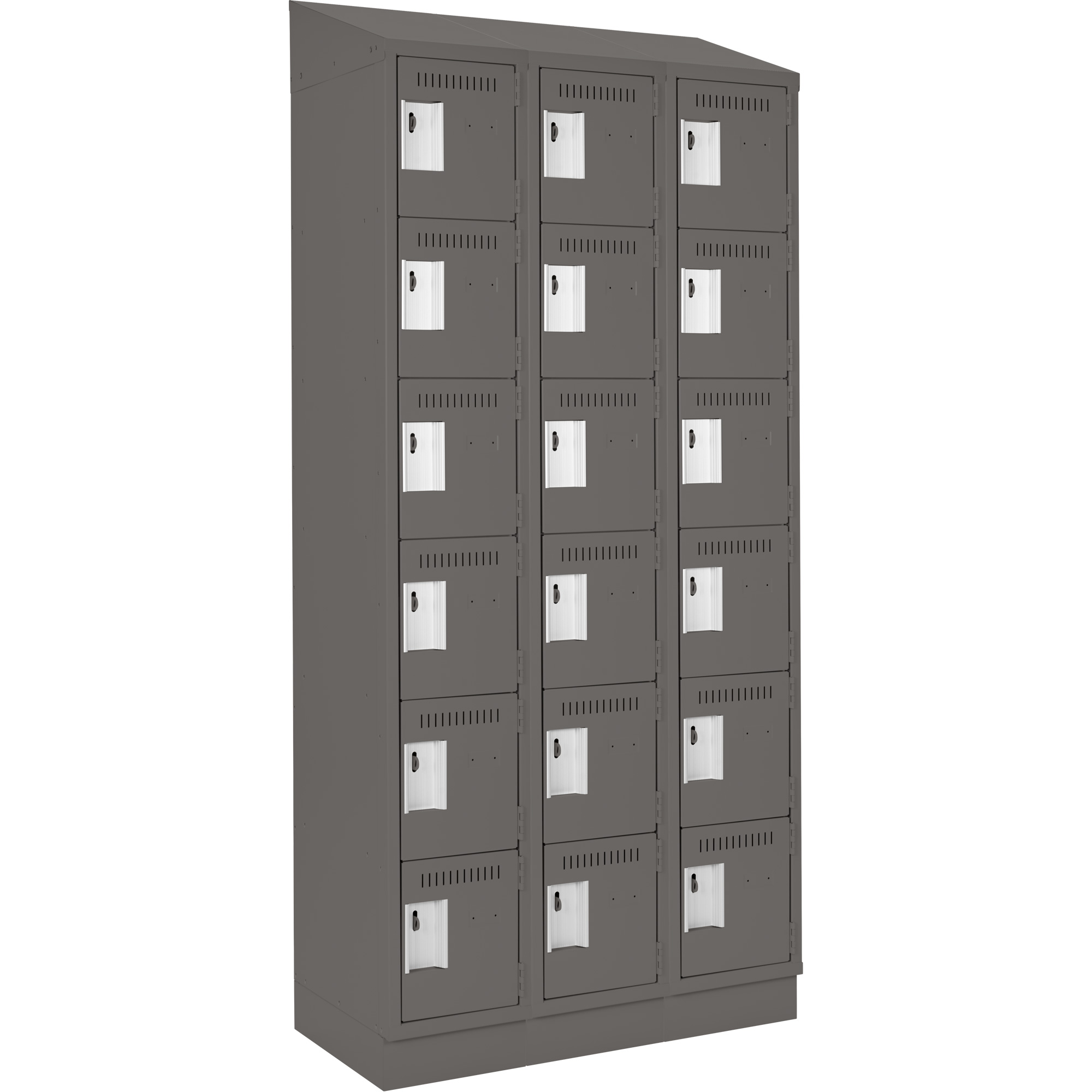 Petit casier Clean-Line, 6 niveaux, Bloc de 3, 12" x 72" x 12", Acier