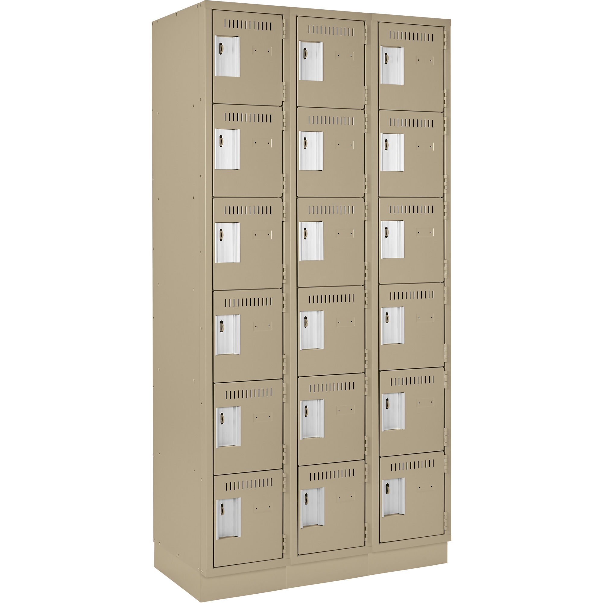 Petit casier Clean-Line, 6 niveaux, Bloc de 3, 12" x 72" x 12", Acier