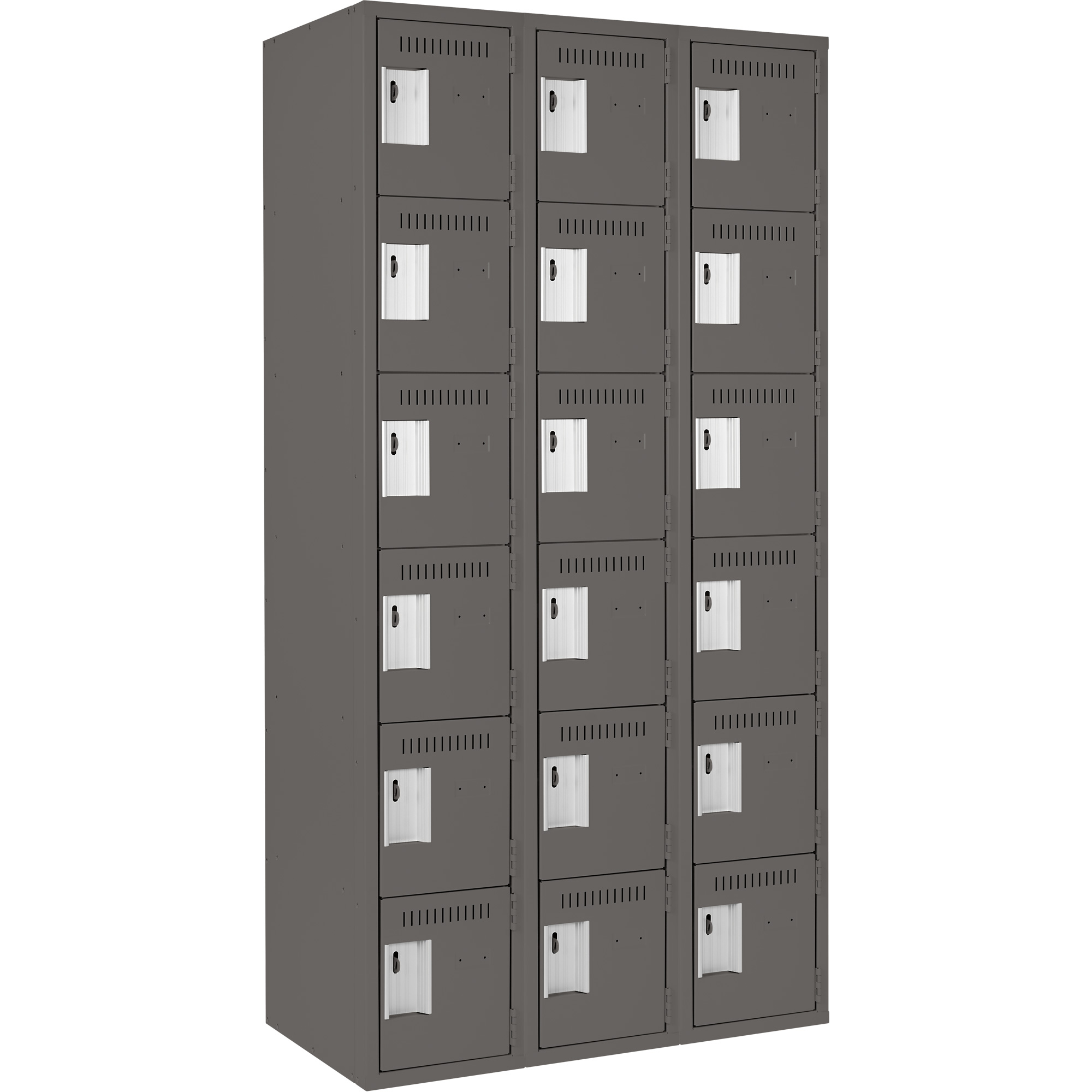 Petit casier Clean-Line, 6 niveaux, Bloc de 3, 15" x 72" x 12", Acier