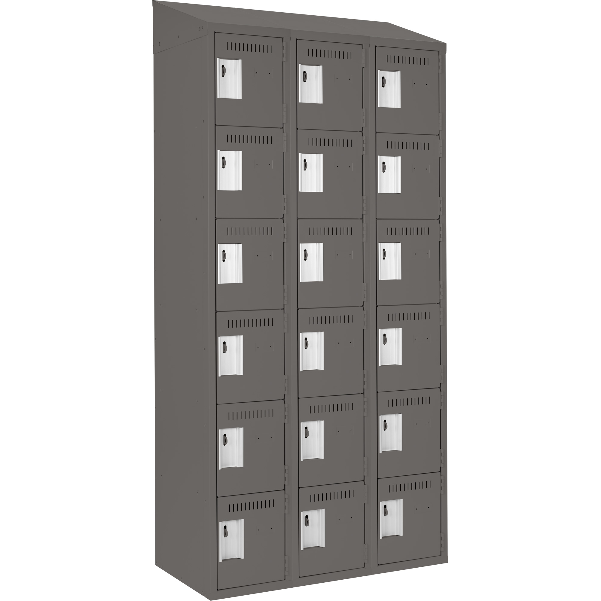 Petit casier Clean-Line, 6 niveaux, Bloc de 3, 15" x 72" x 12", Acier