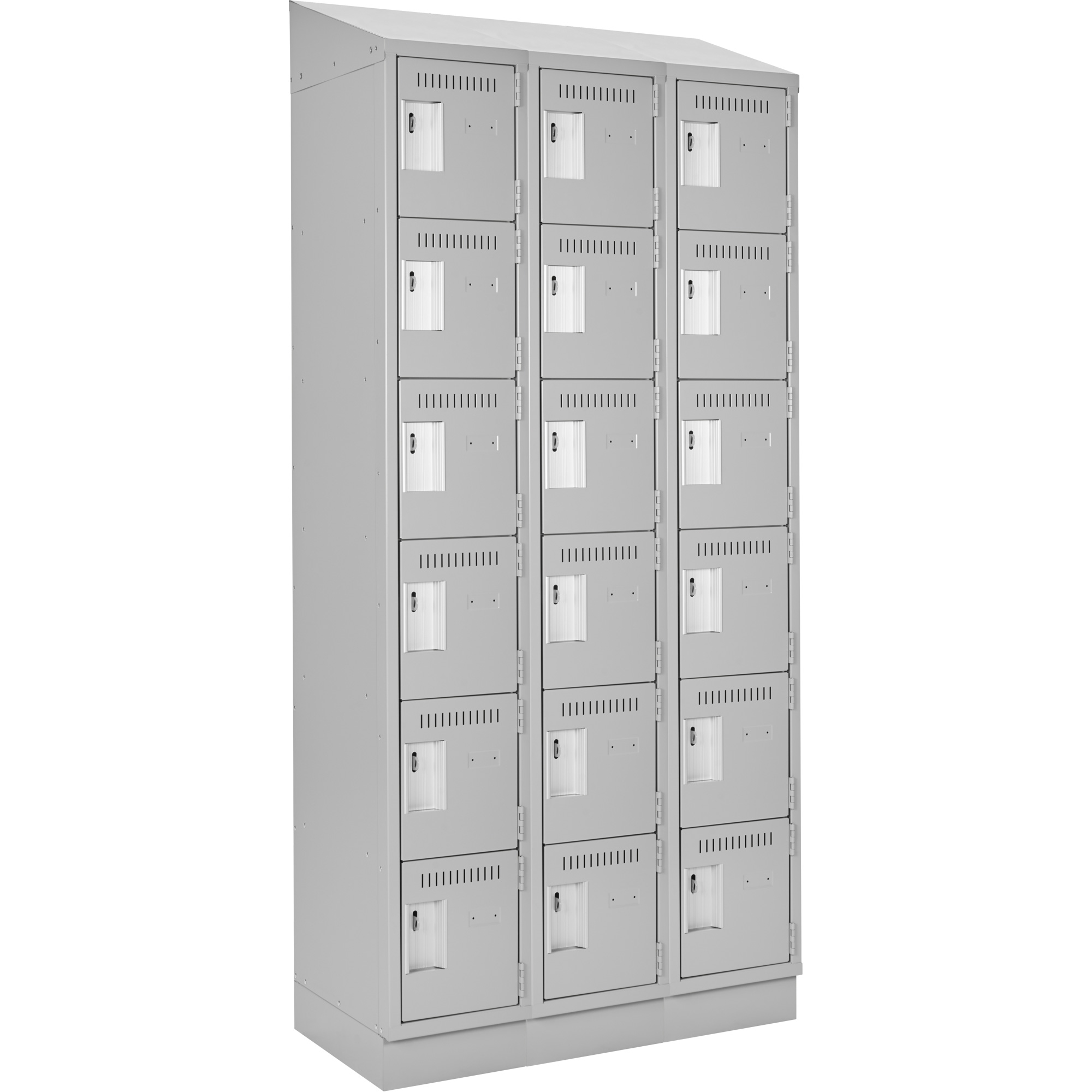 Petit casier Clean-Line, 6 niveaux, Bloc de 3, 18" x 72" x 15", Acier