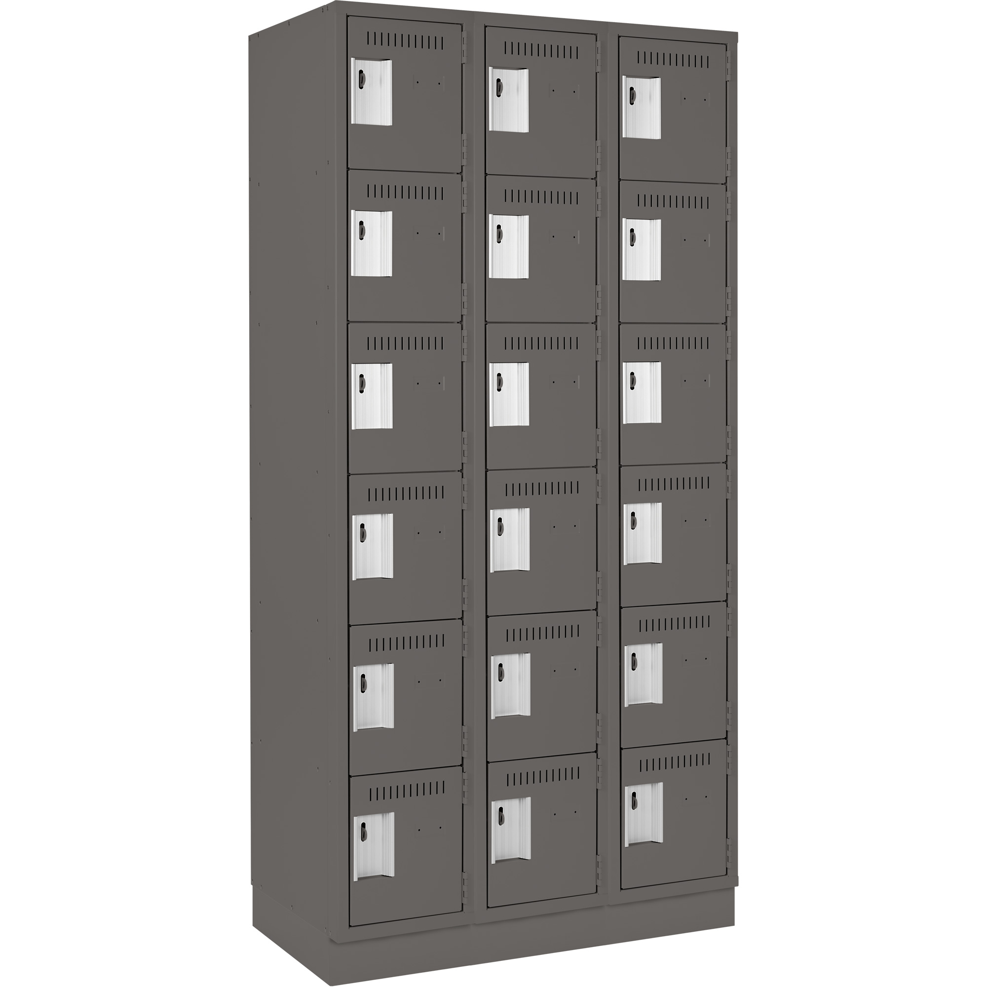 Petit casier Clean-Line, 6 niveaux, Bloc de 3, 18" x 72" x 18", Acier