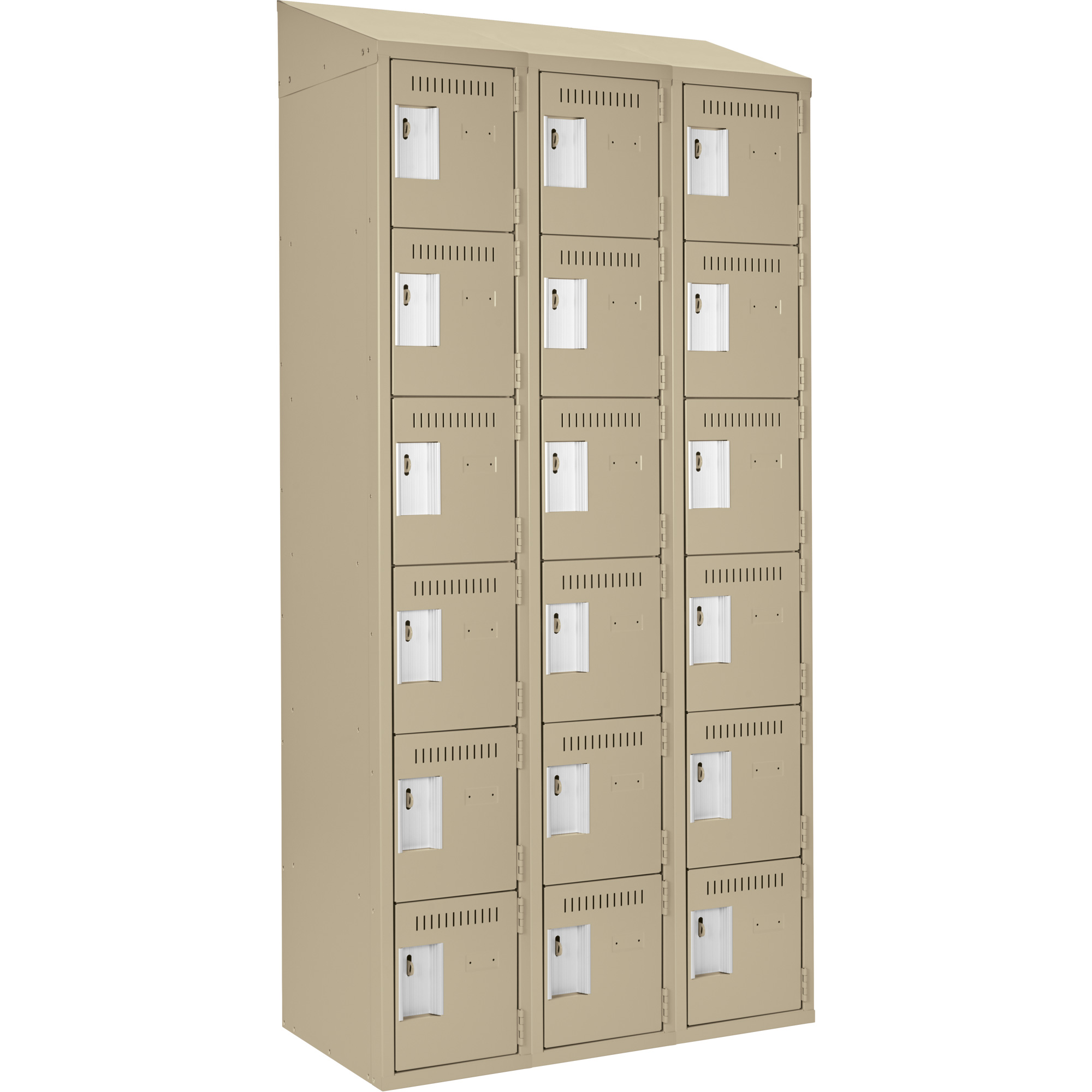 Petit casier Clean-Line, 6 niveaux, Bloc de 3, 12" x 72" x 12", Acier