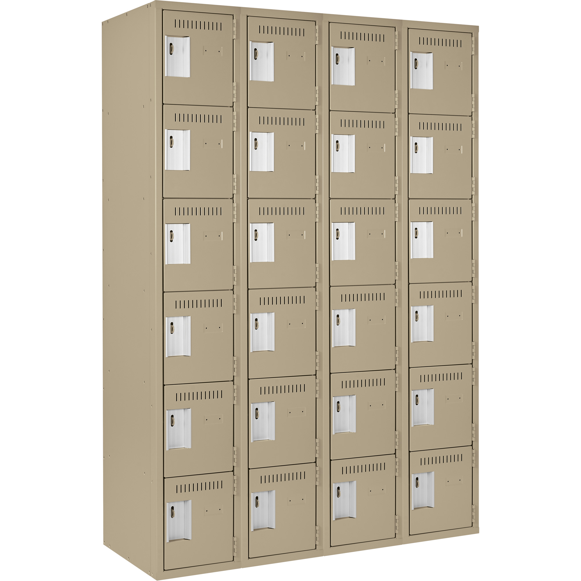 Petit casier Clean-Line, 6 niveaux, Bloc de 4, 18" x 72" x 15", Acier