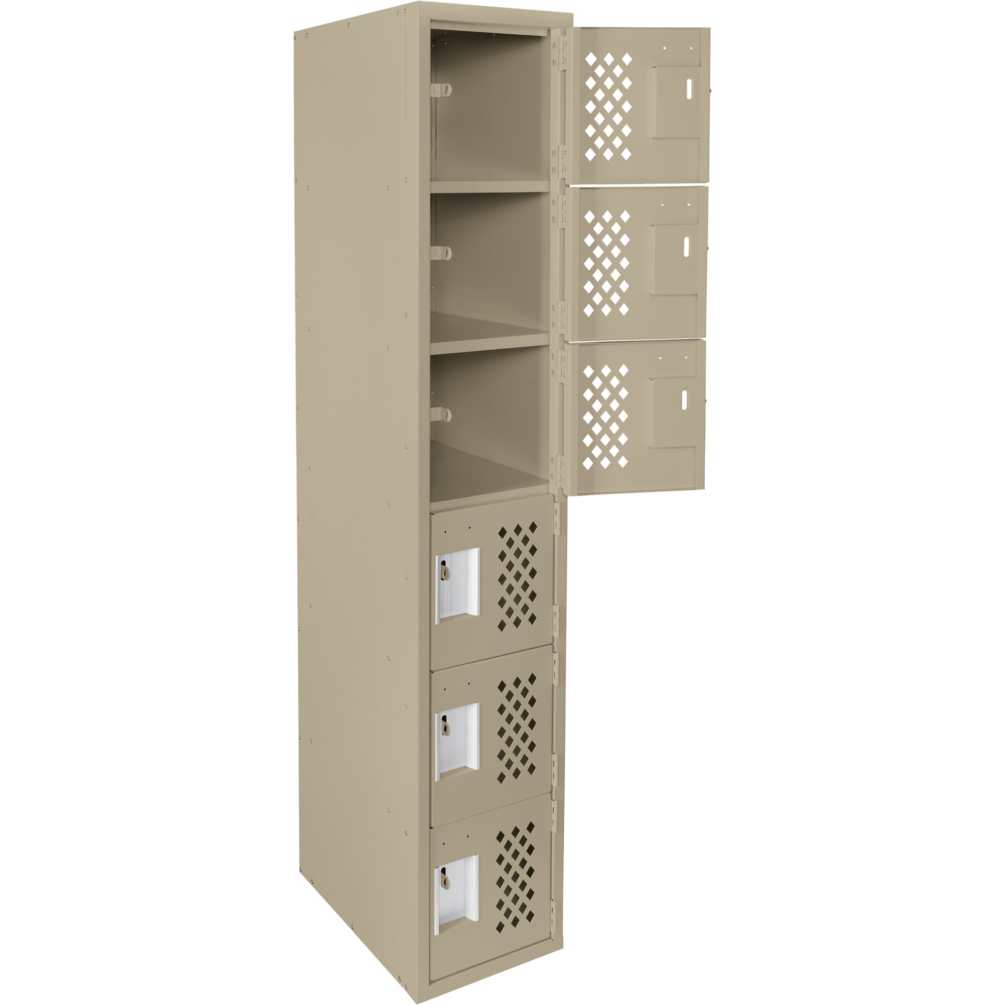 Petit casier perforé Clean-Line, 6 niveaux, 12" x 72" x 12", Acier – Image 3