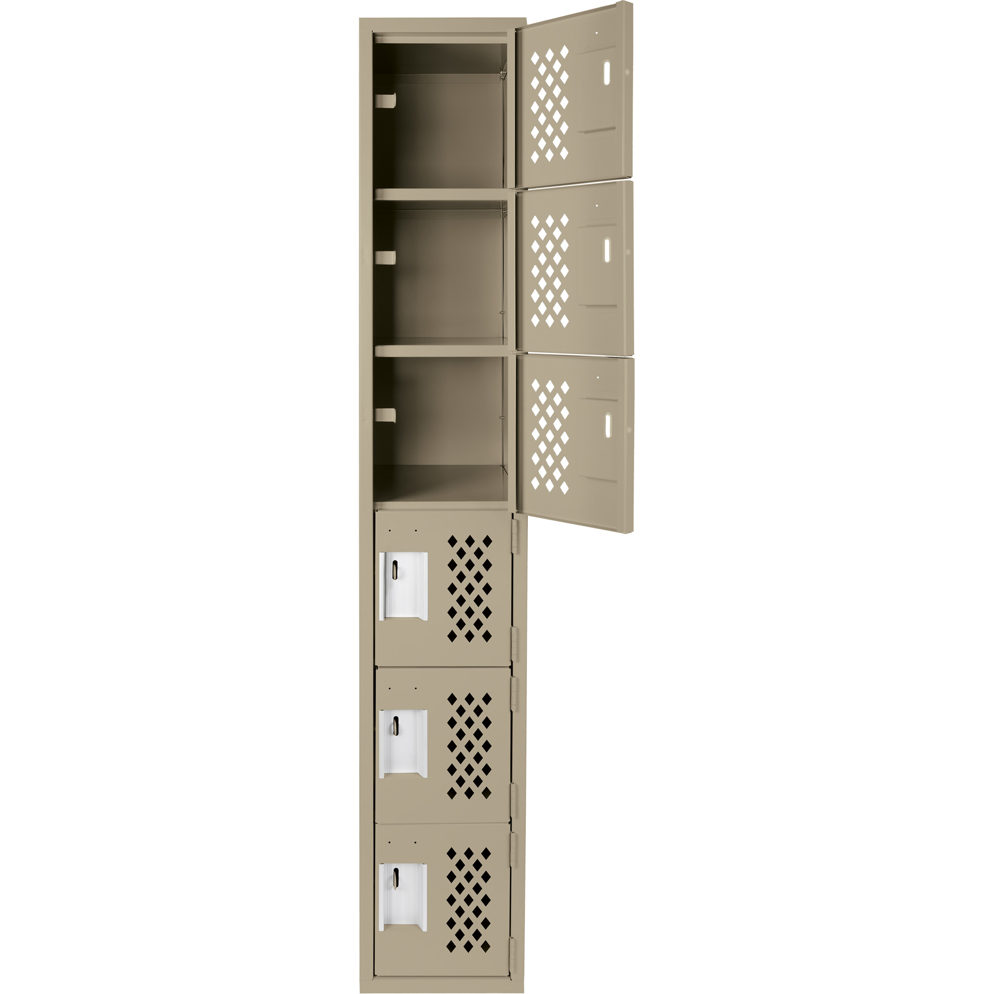 Petit casier perforé Clean-Line, 6 niveaux, 12" x 72" x 12", Acier – Image 4