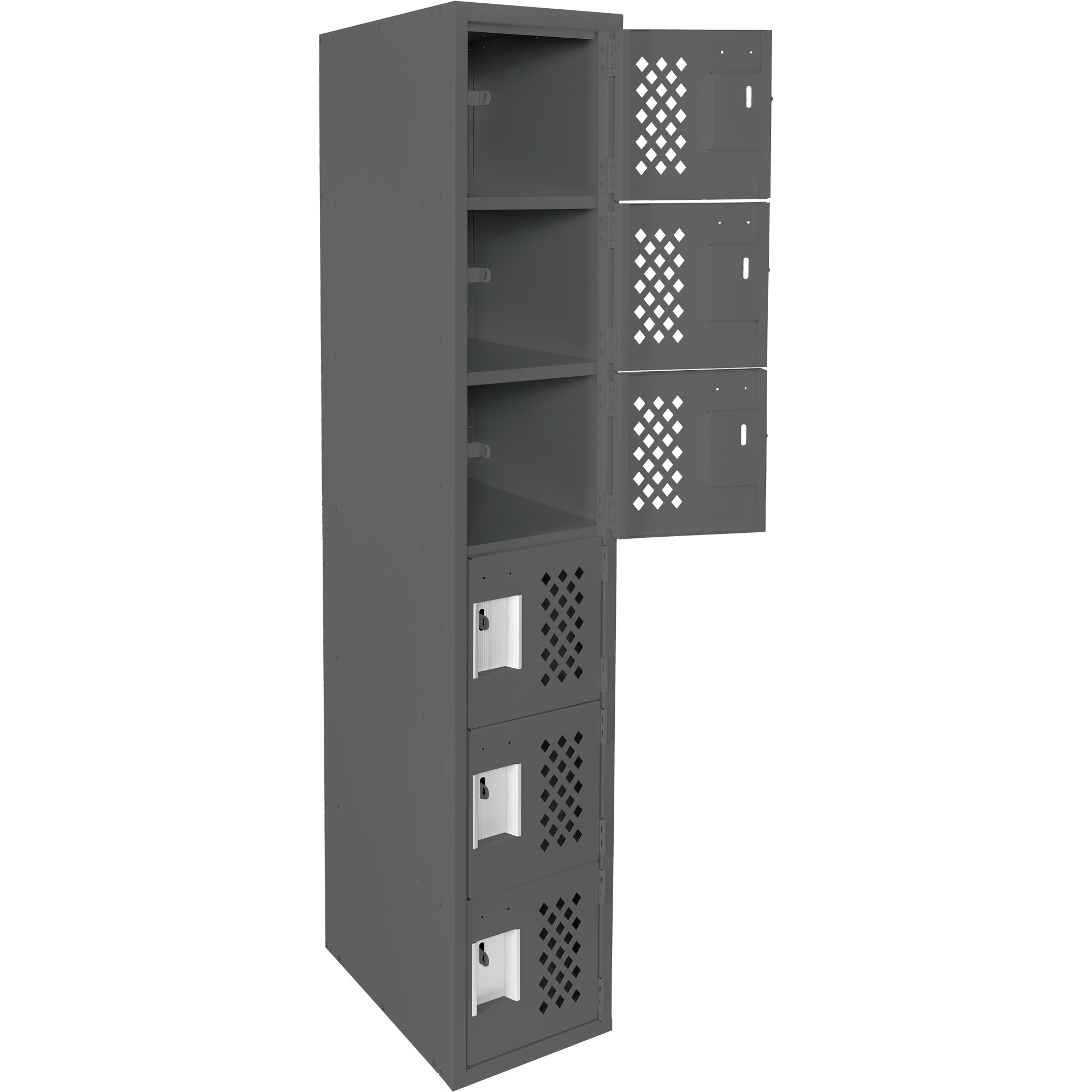 Petit casier perforé Clean-Line, 6 niveaux, 15" x 72" x 12", Acier – Image 3
