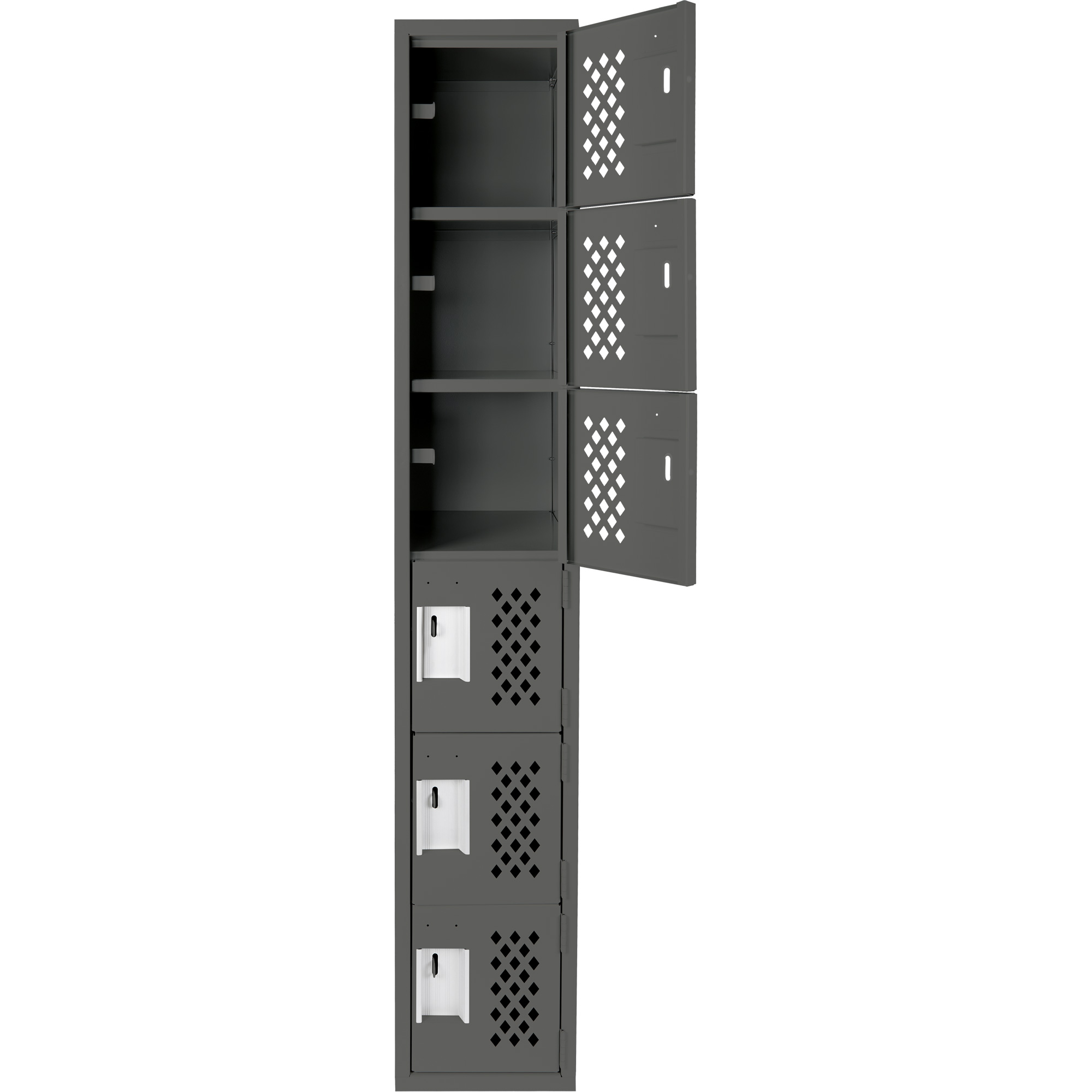 Petit casier perforé Clean-Line, 6 niveaux, 15" x 72" x 12", Acier – Image 4