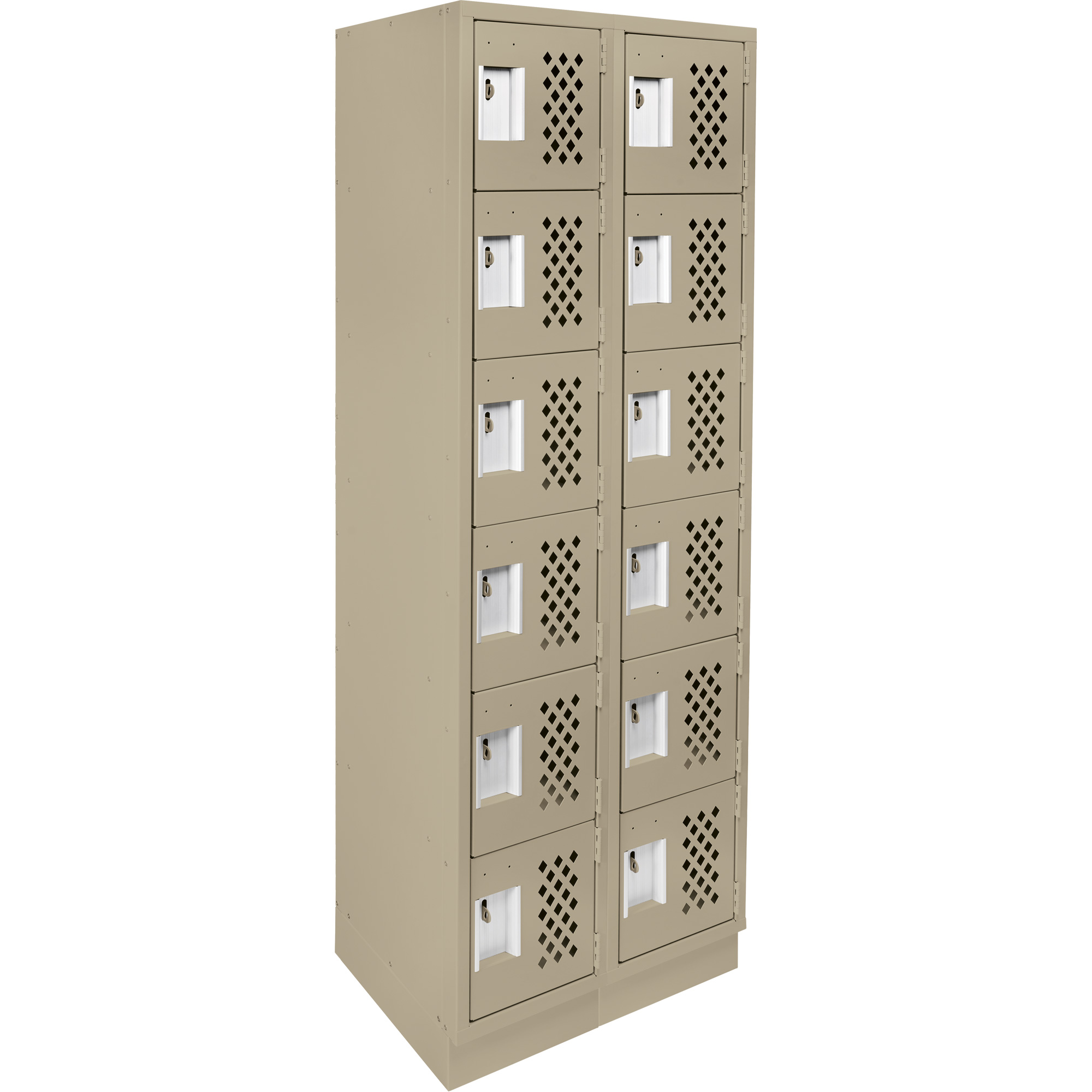 Petit casier perforé Clean-Line, 6 niveaux, Bloc de 2, 12" x 72" x 12", Acier