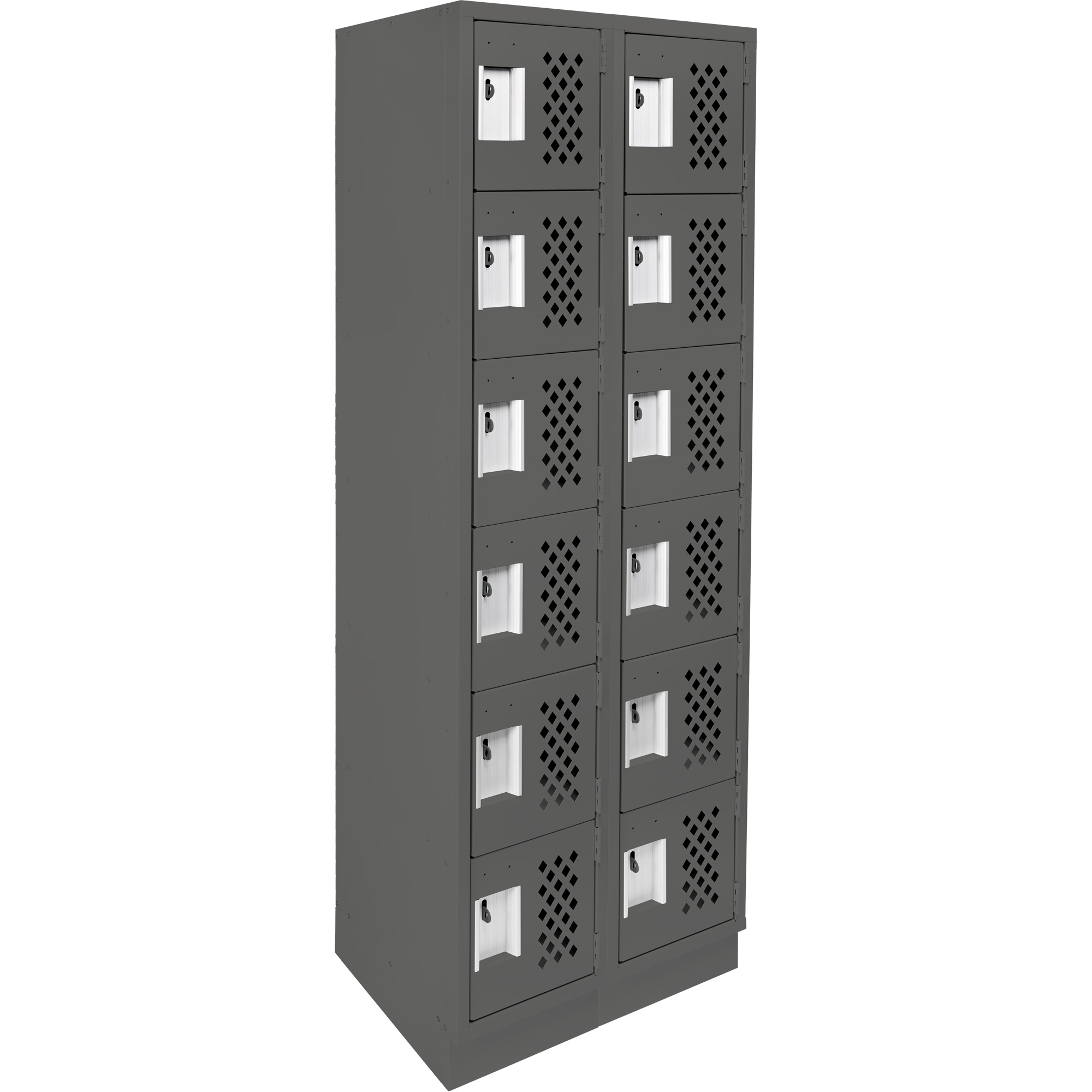 Petit casier perforé Clean-Line, 6 niveaux, Bloc de 2, 12" x 72" x 12", Acier