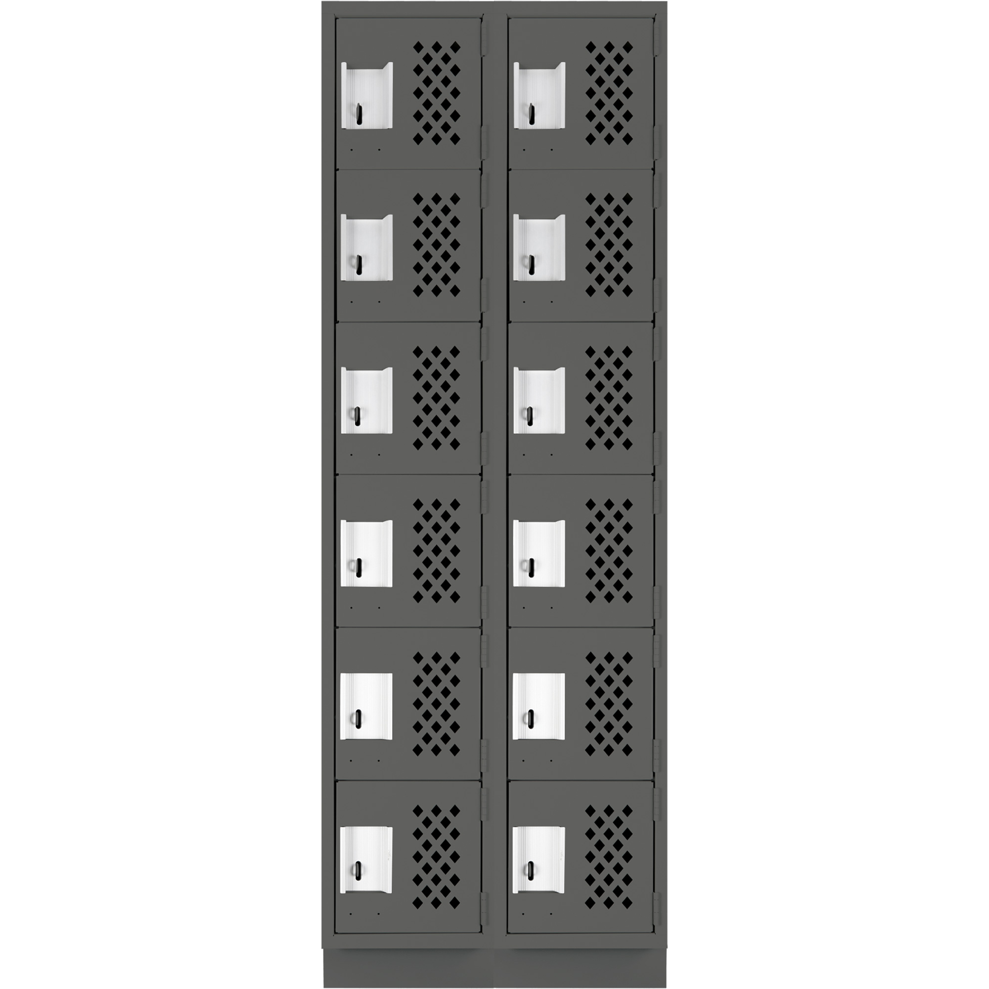 Petit casier perforé Clean-Line, 6 niveaux, Bloc de 2, 12" x 72" x 12", Acier – Image 2