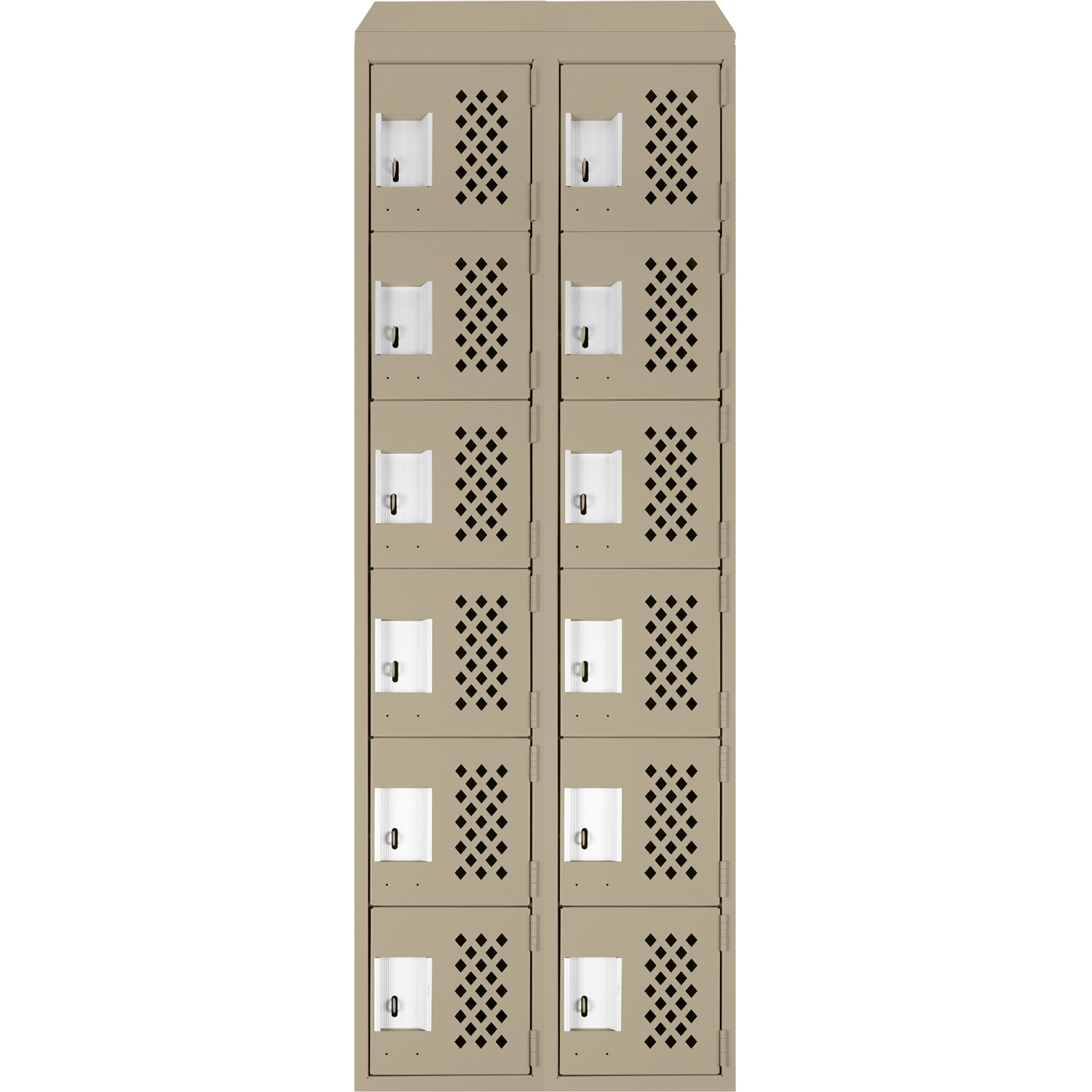 Petit casier perforé Clean-Line, 6 niveaux, Bloc de 2, 12" x 72" x 12", Acier – Image 2