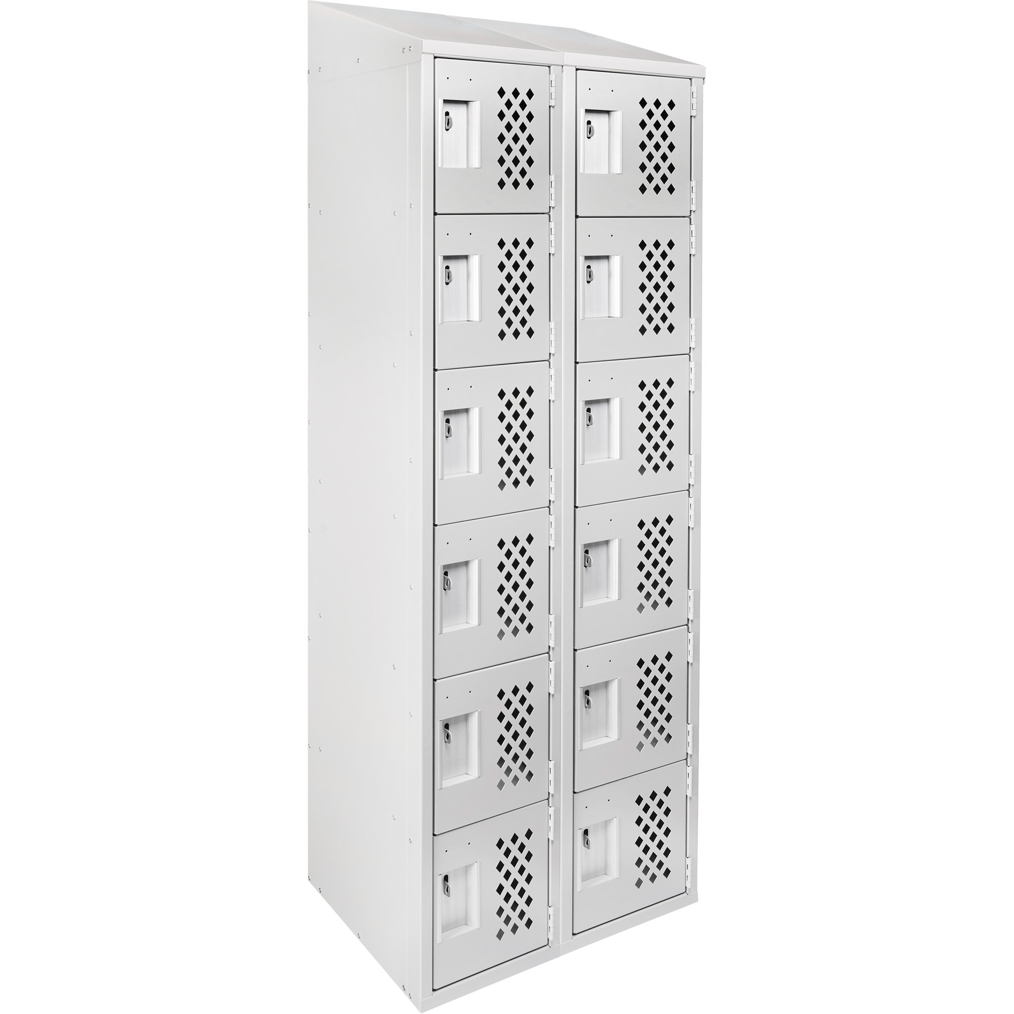 Petit casier perforé Clean-Line, 6 niveaux, Bloc de 2, 12" x 72" x 12", Acier