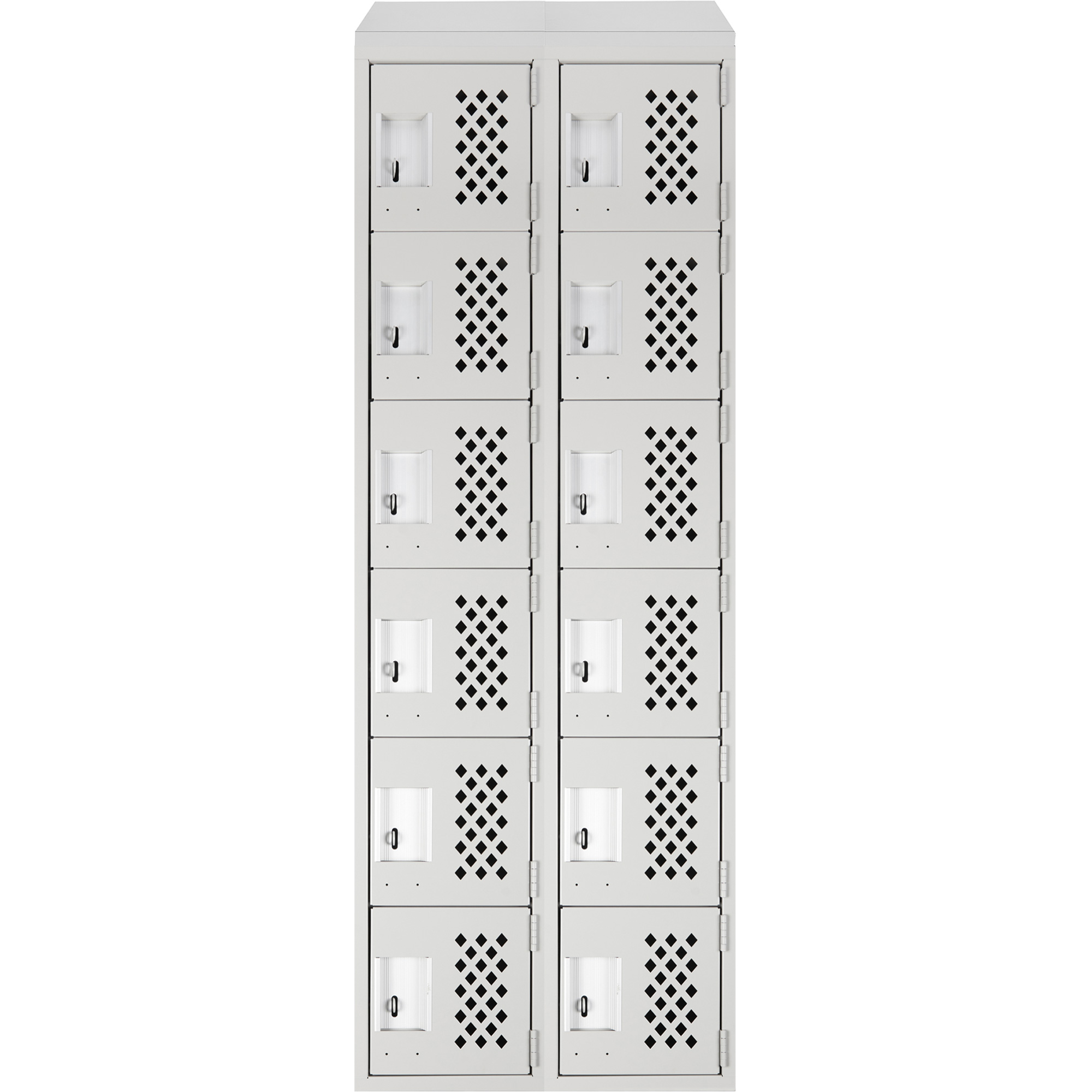 Petit casier perforé Clean-Line, 6 niveaux, Bloc de 2, 12" x 72" x 12", Acier – Image 2