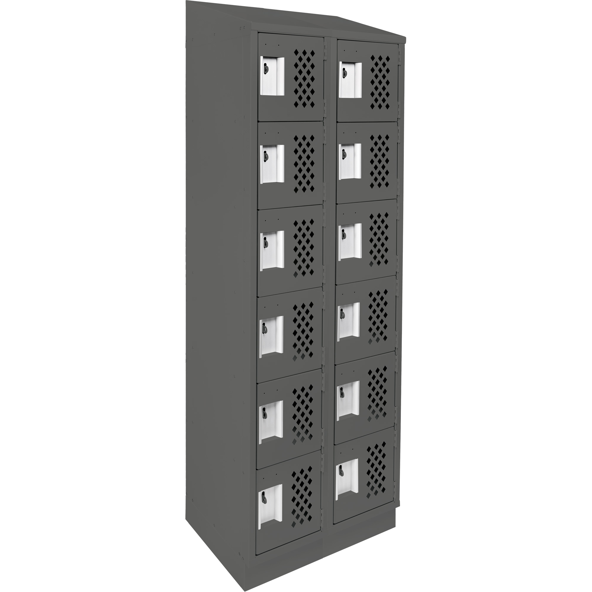 Petit casier perforé Clean-Line, 6 niveaux, Bloc de 2, 15" x 72" x 12", Acier