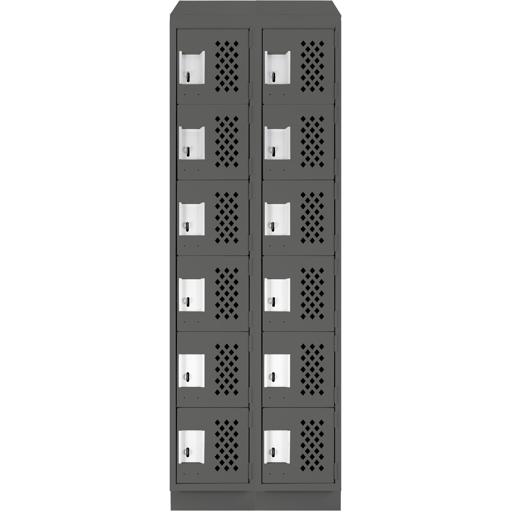 Petit casier perforé Clean-Line, 6 niveaux, Bloc de 2, 15" x 72" x 12", Acier – Image 2