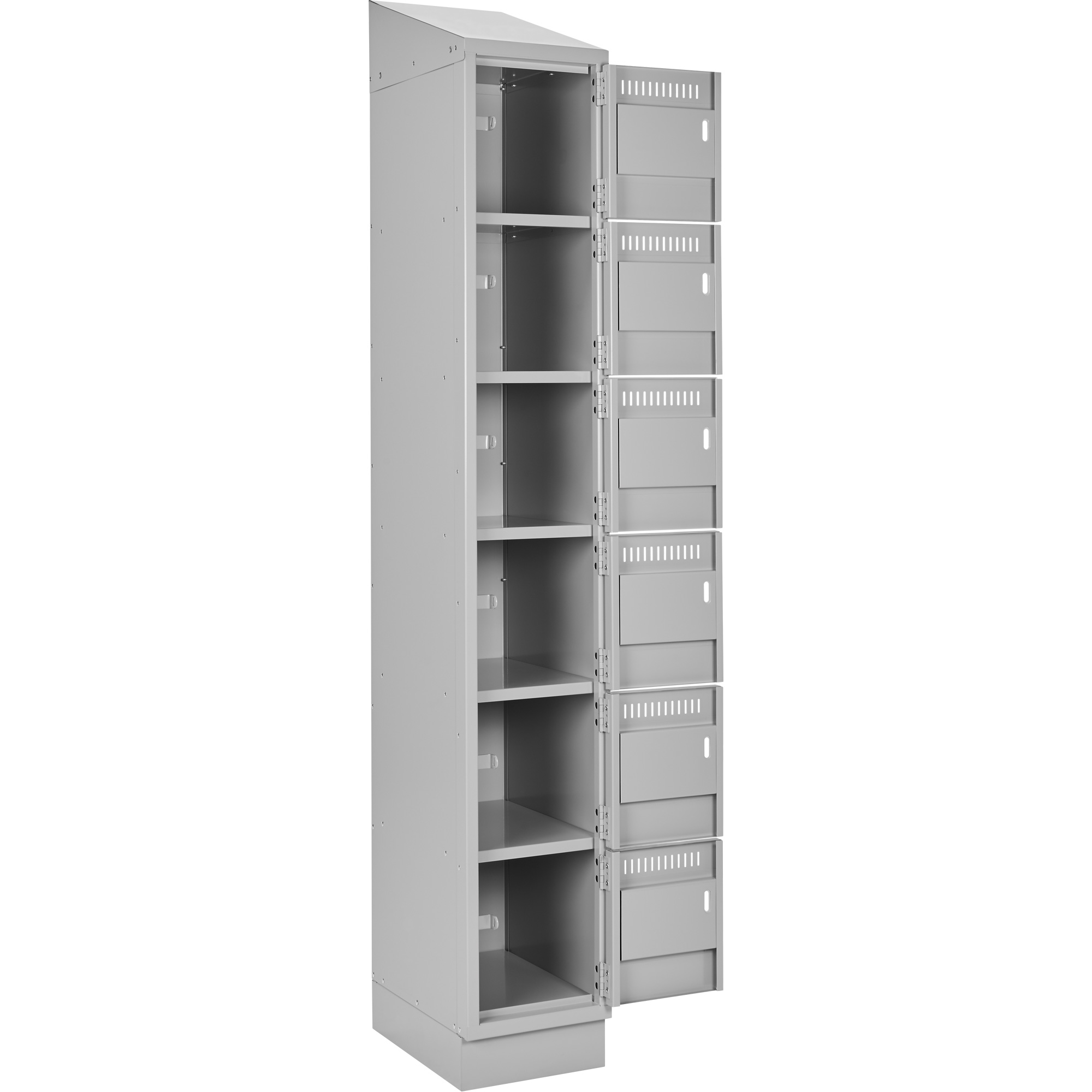 Petit casier Clean-Line, 6 niveaux, Bloc de 2, 18" x 72" x 18", Acier – Image 3
