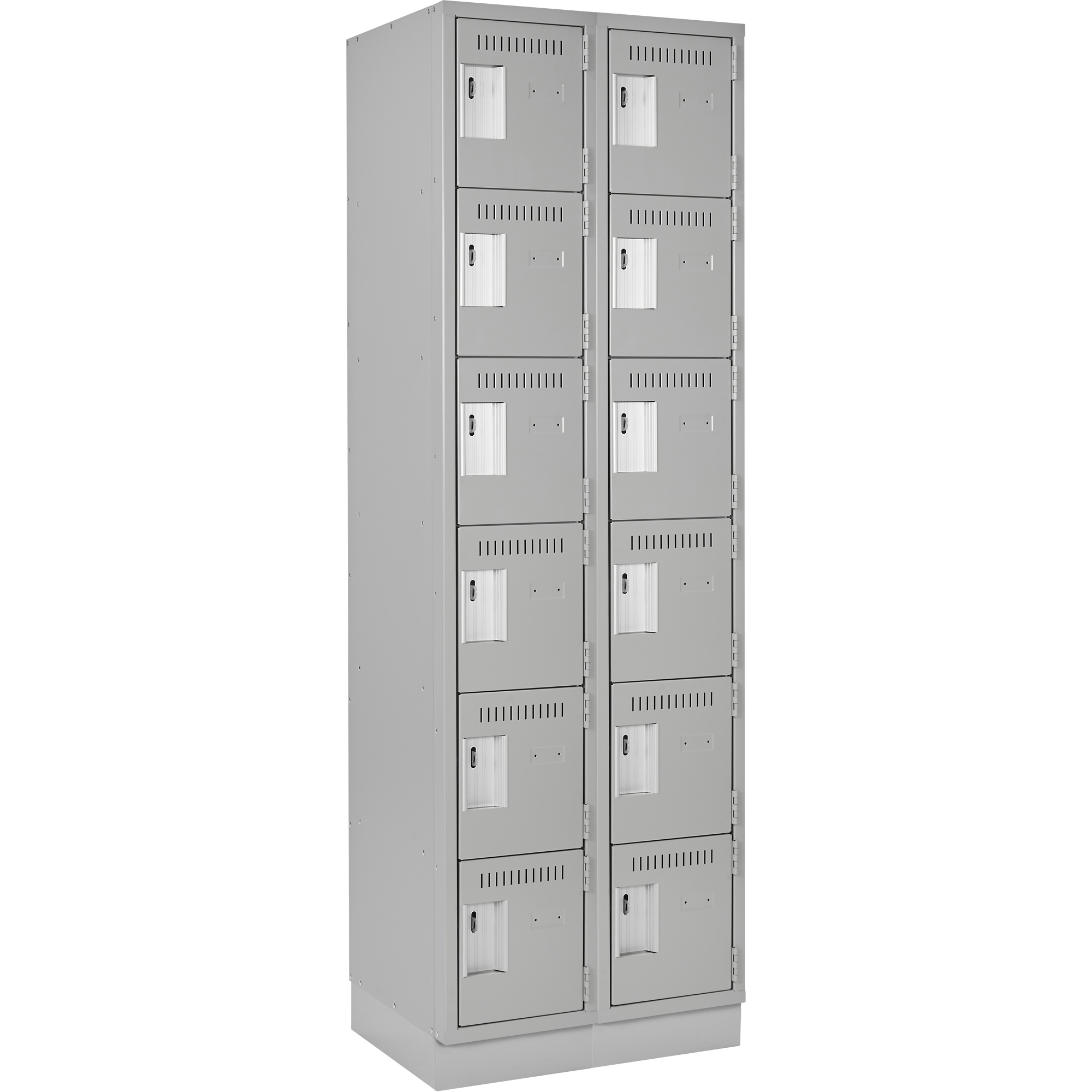 Petits casiers Clean LineMC, 6 niveaux, Bloc de 2, 24" x 18" x 76", Acier, Gris, Rivet (assemblé)