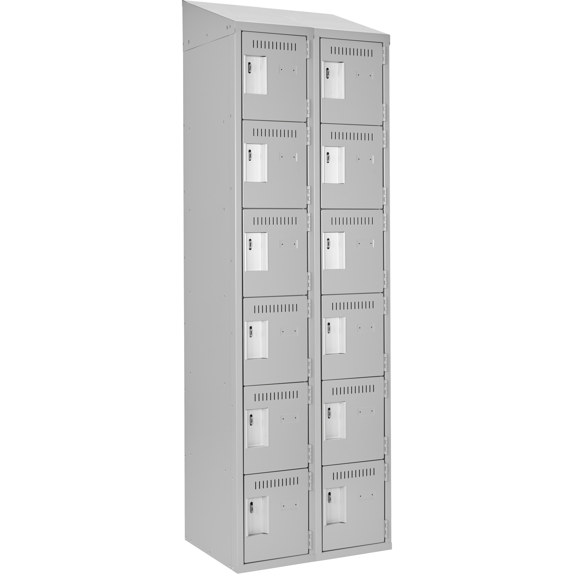 Petits casiers Clean LineMC, 6 niveaux, Bloc de 2, 24" x 18" x 78", Acier, Gris, Rivet (assemblé)