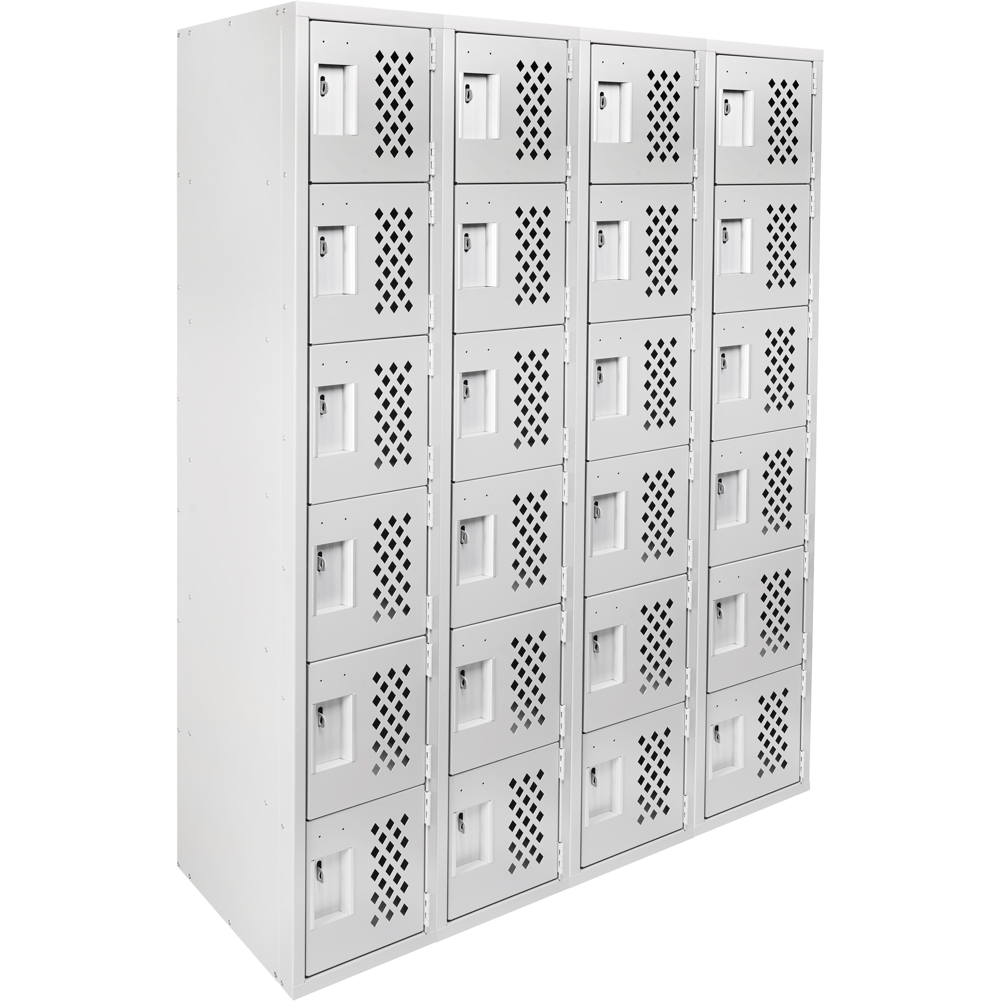 Petits casiers Clean LineMC, 6 niveaux, Bloc de 4, 18" x 72" x 12", Acier