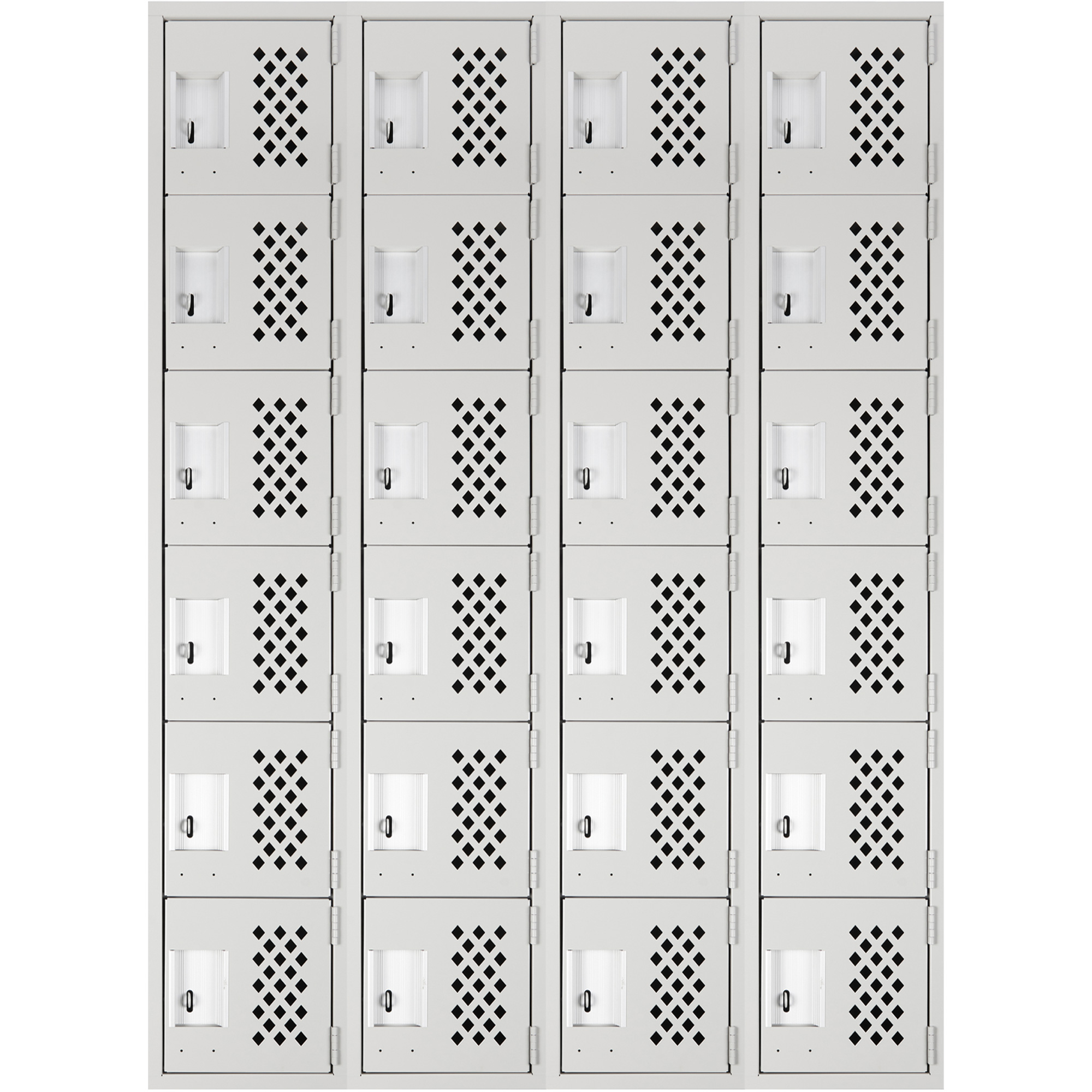Petits casiers Clean LineMC, 6 niveaux, Bloc de 4, 18" x 72" x 12", Acier – Image 2