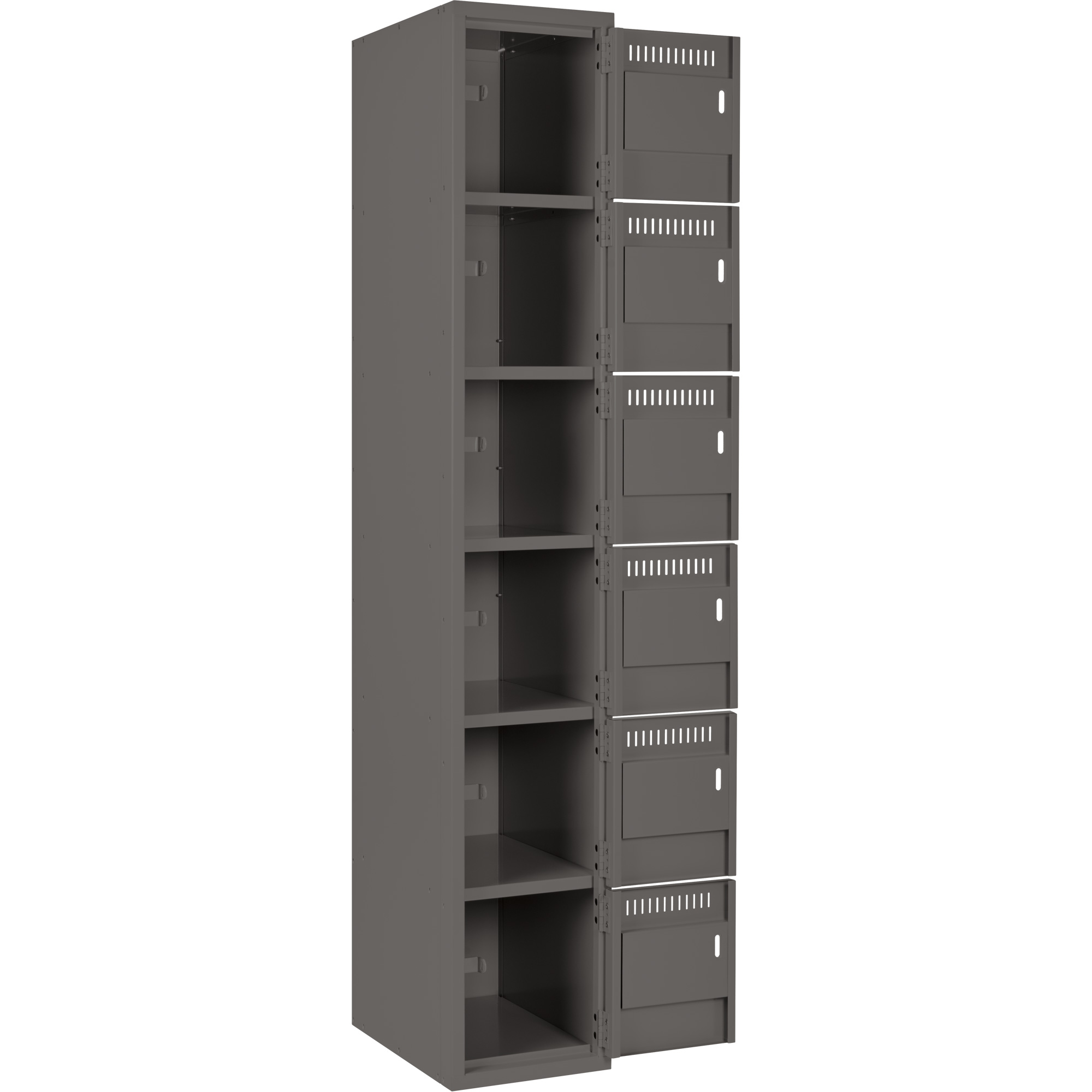 Petit casier Clean-Line, 6 niveaux, Bloc de 2, 18" x 72" x 18", Acier – Image 3