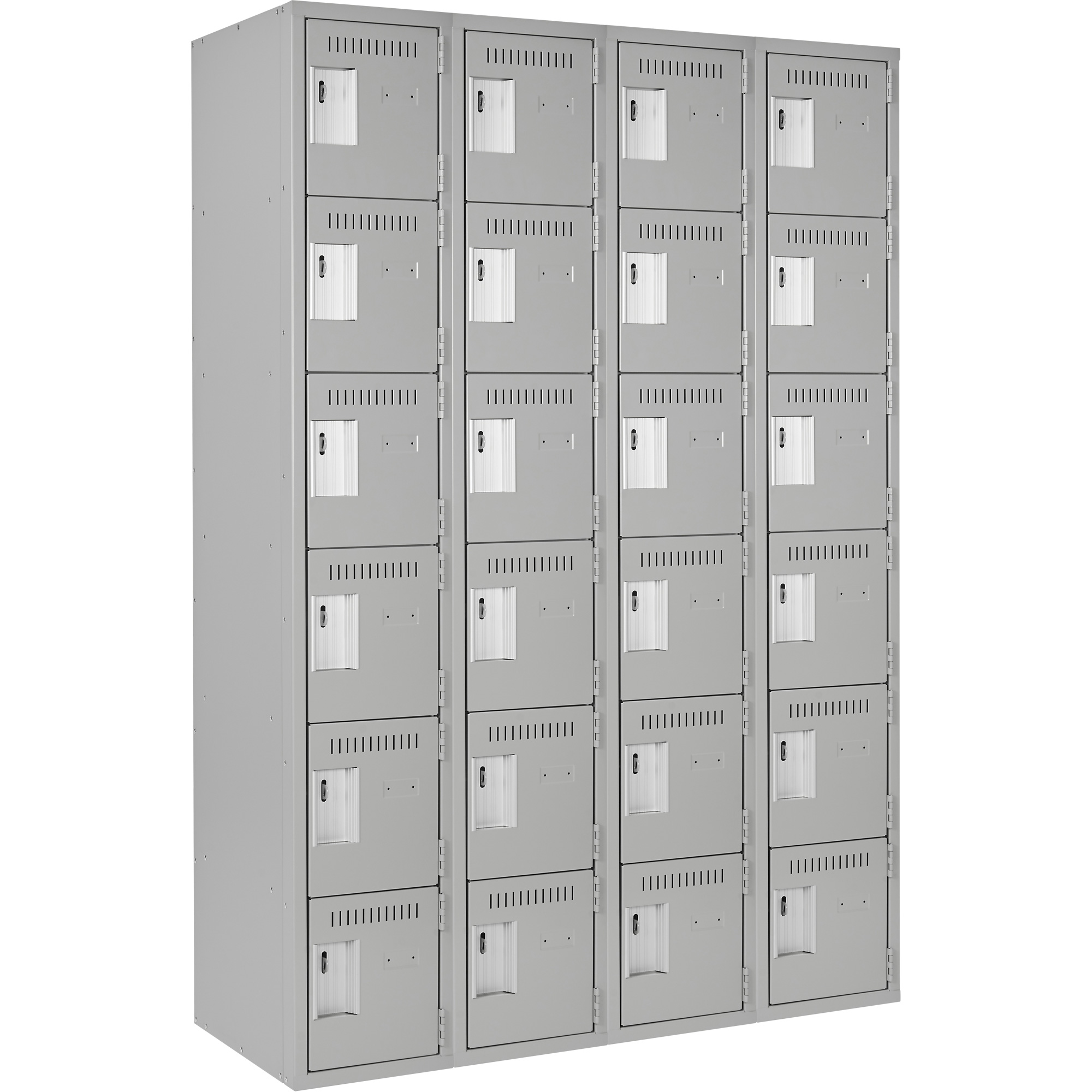 Petit casier Clean-Line, 6 niveaux, Bloc de 4, 18" x 72" x 15", Acier
