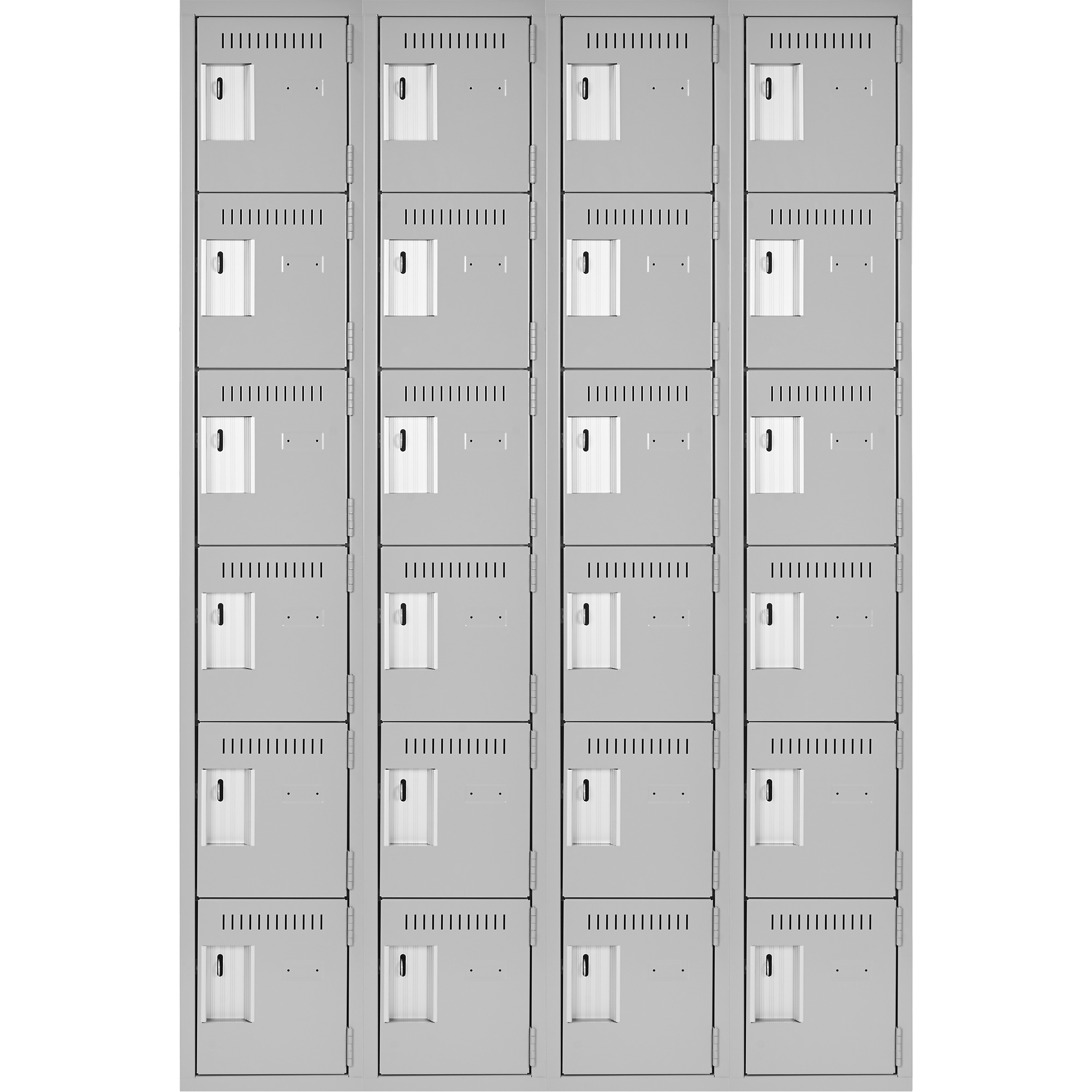 Petit casier Clean-Line, 6 niveaux, Bloc de 4, 18" x 72" x 15", Acier – Image 2