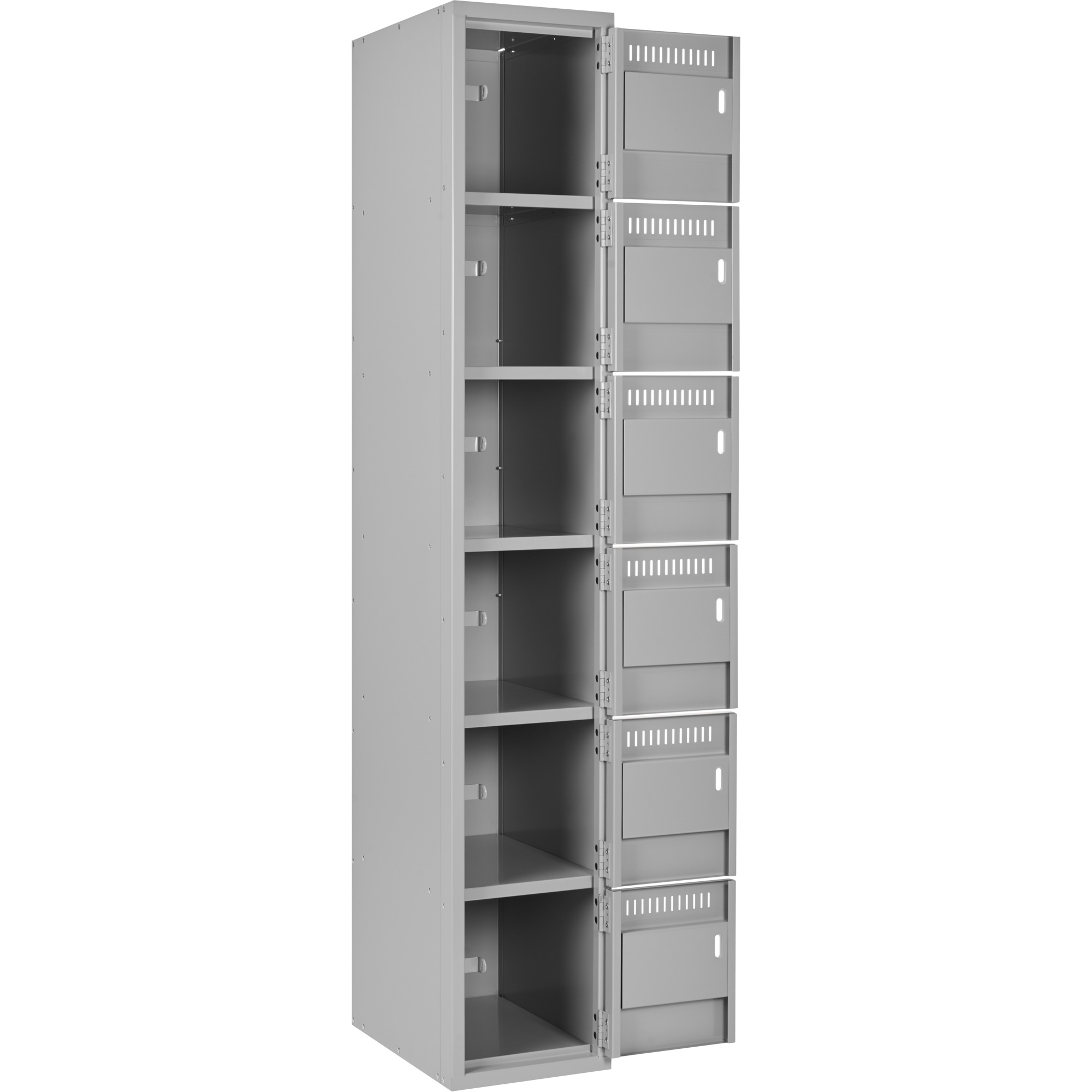 Petit casier Clean-Line, 6 niveaux, Bloc de 4, 18" x 72" x 15", Acier – Image 3