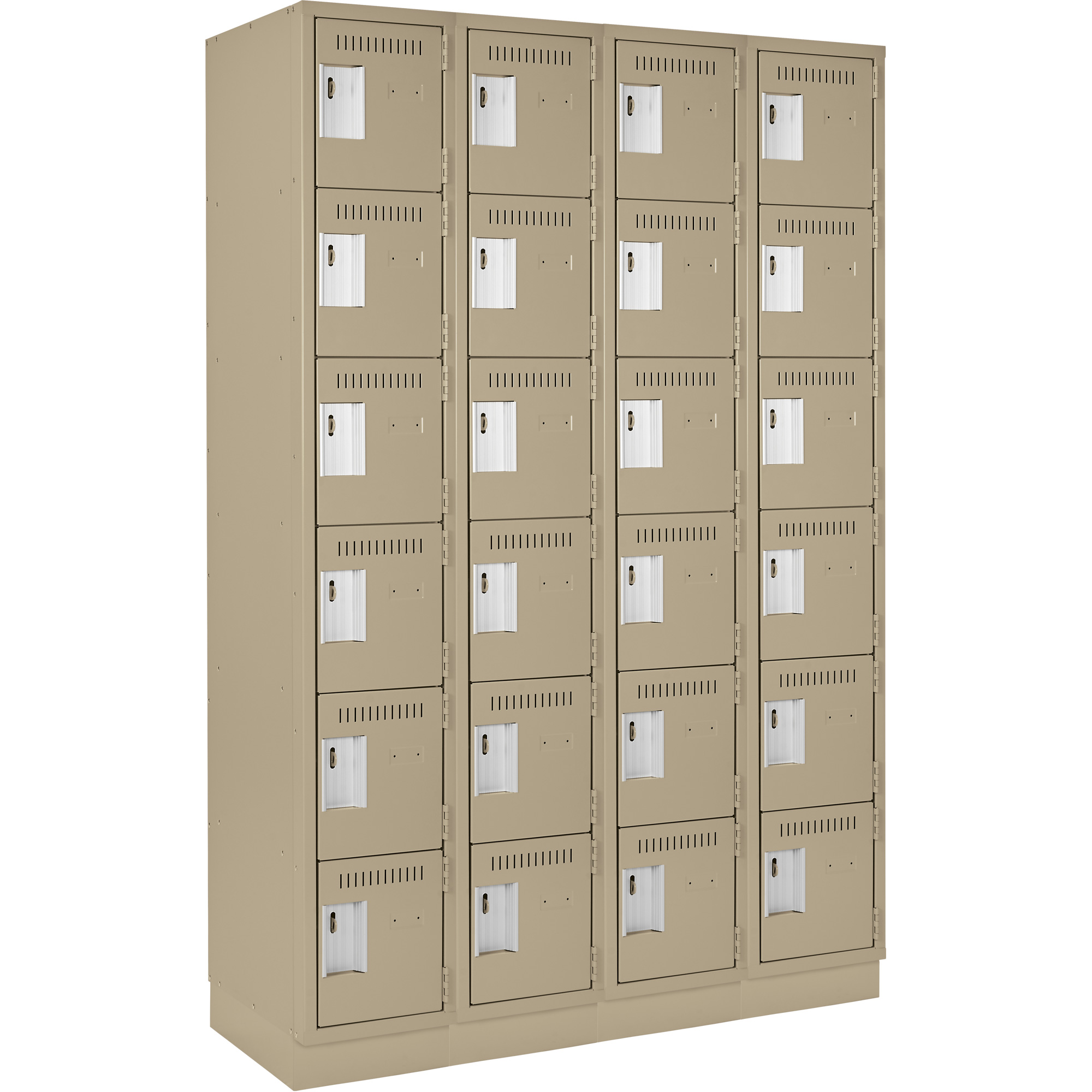 Petit casier Clean-Line, 6 niveaux, Bloc de 4, 15" x 72" x 15", Acier