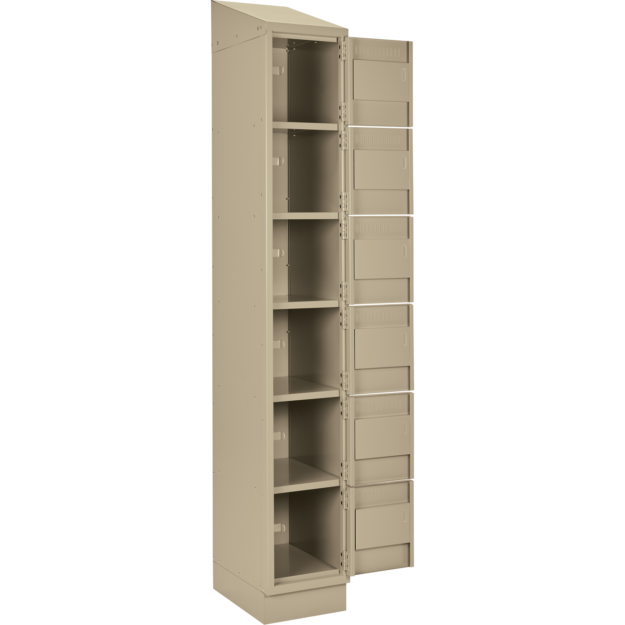 Petit casier Clean-Line, 6 niveaux, Bloc de 2, 18" x 72" x 15", Acier – Image 3